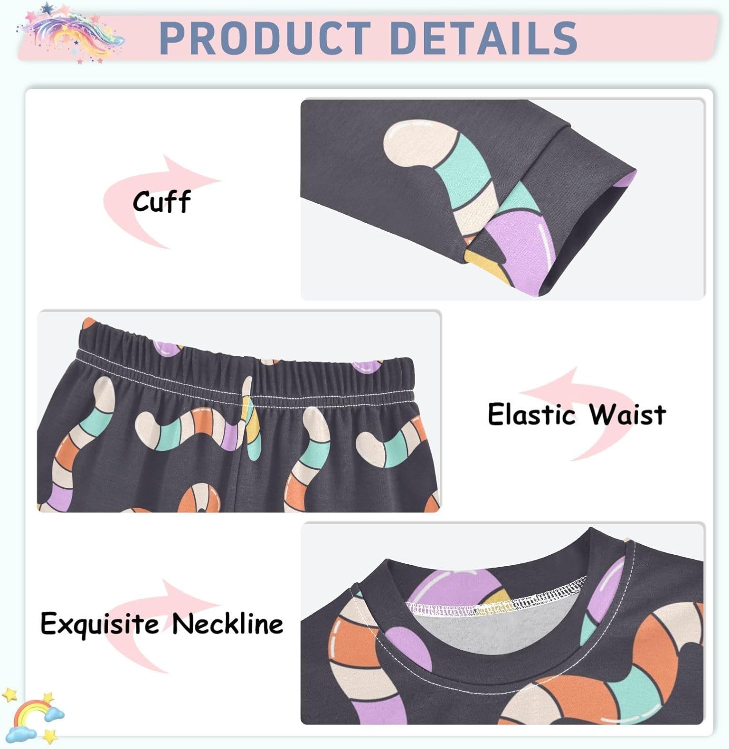 WIFIU Pajama Sets 2-Piece Soft Cotton Pjs for Home Casual Sleep