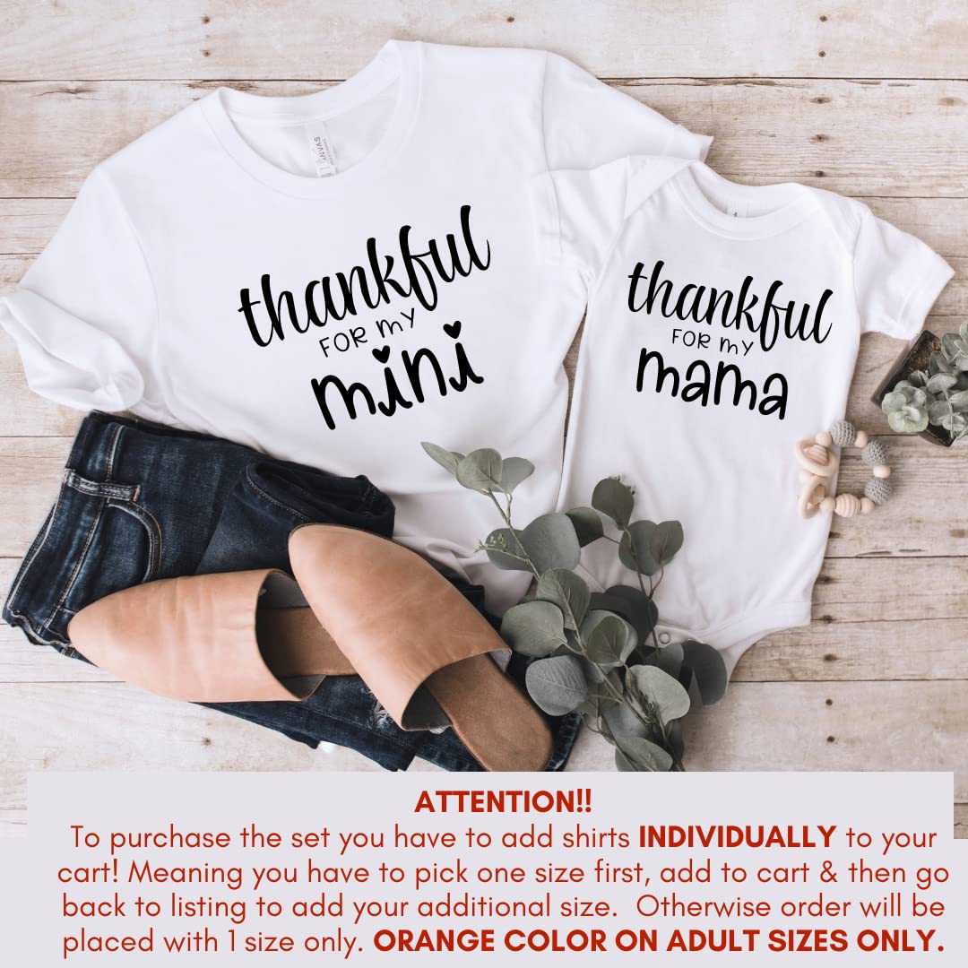 Thankful For My Mama Mini Thanksgiving Mommy and Me Shirts