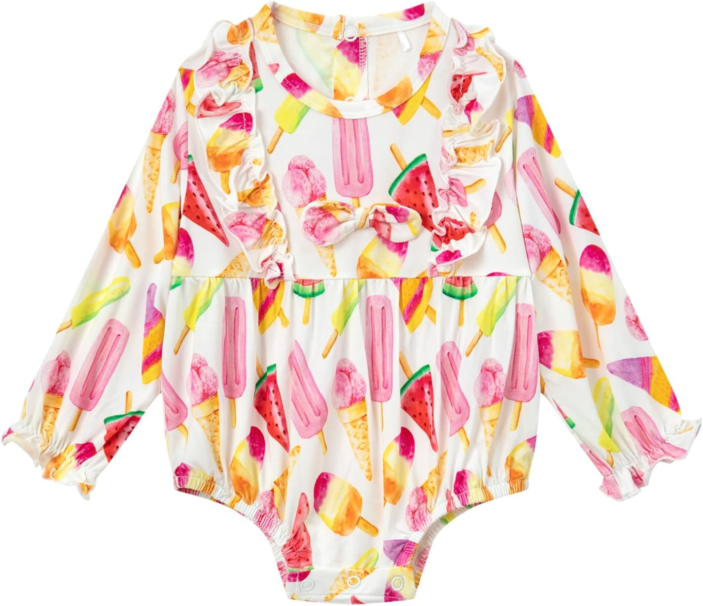 EASWEET Bamboo Viscose Baby Girl Ruffled Romper