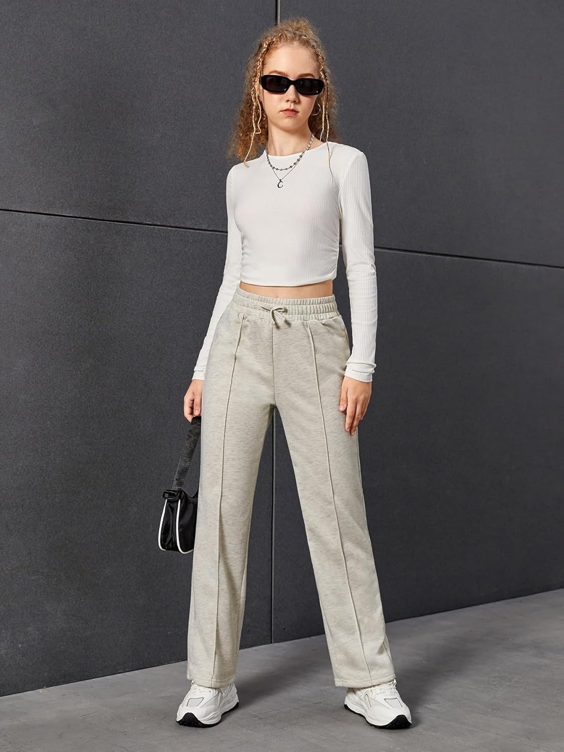 Floerns Girls Casual Drawstring High Waist Sweats