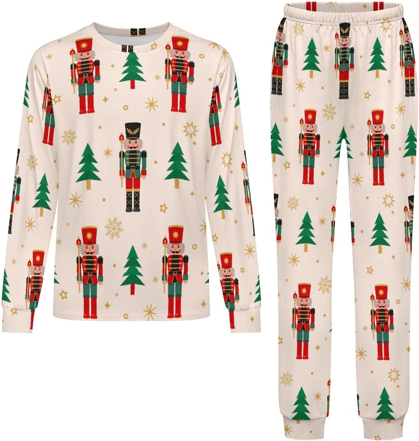MEIKKO Thermal Pajama Set Christmas Tree Nutcracker Long