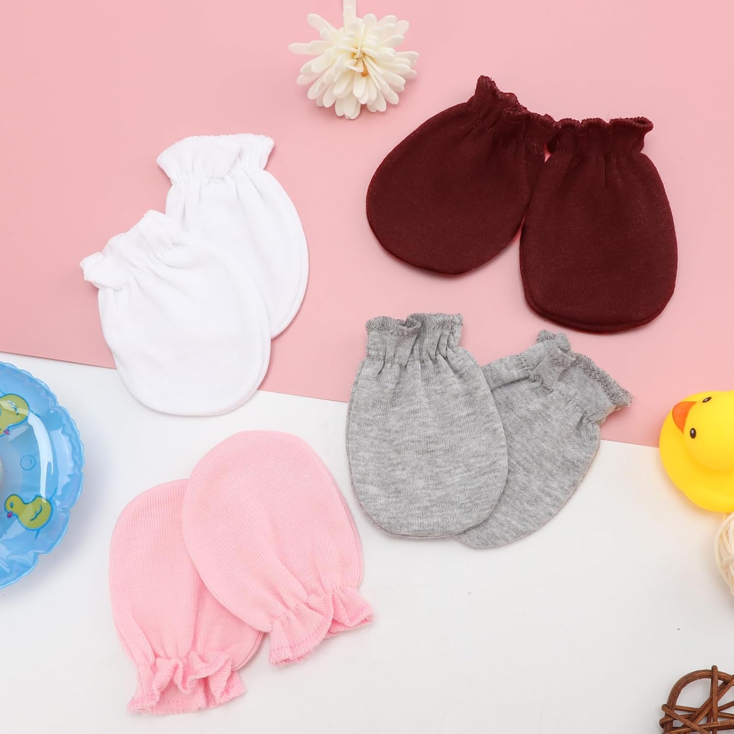 Soft No- Scratch Hypoallergenic mittens for Babies 0-6 Months