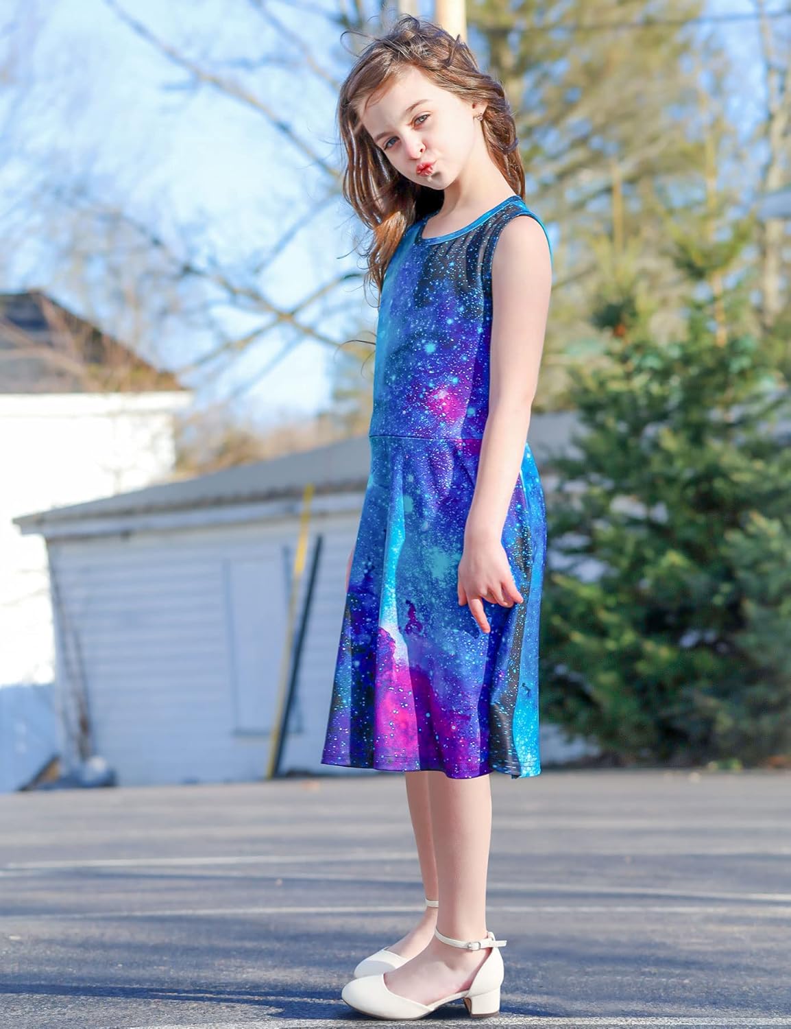 Sleek Floral Dress for Girls 4-12