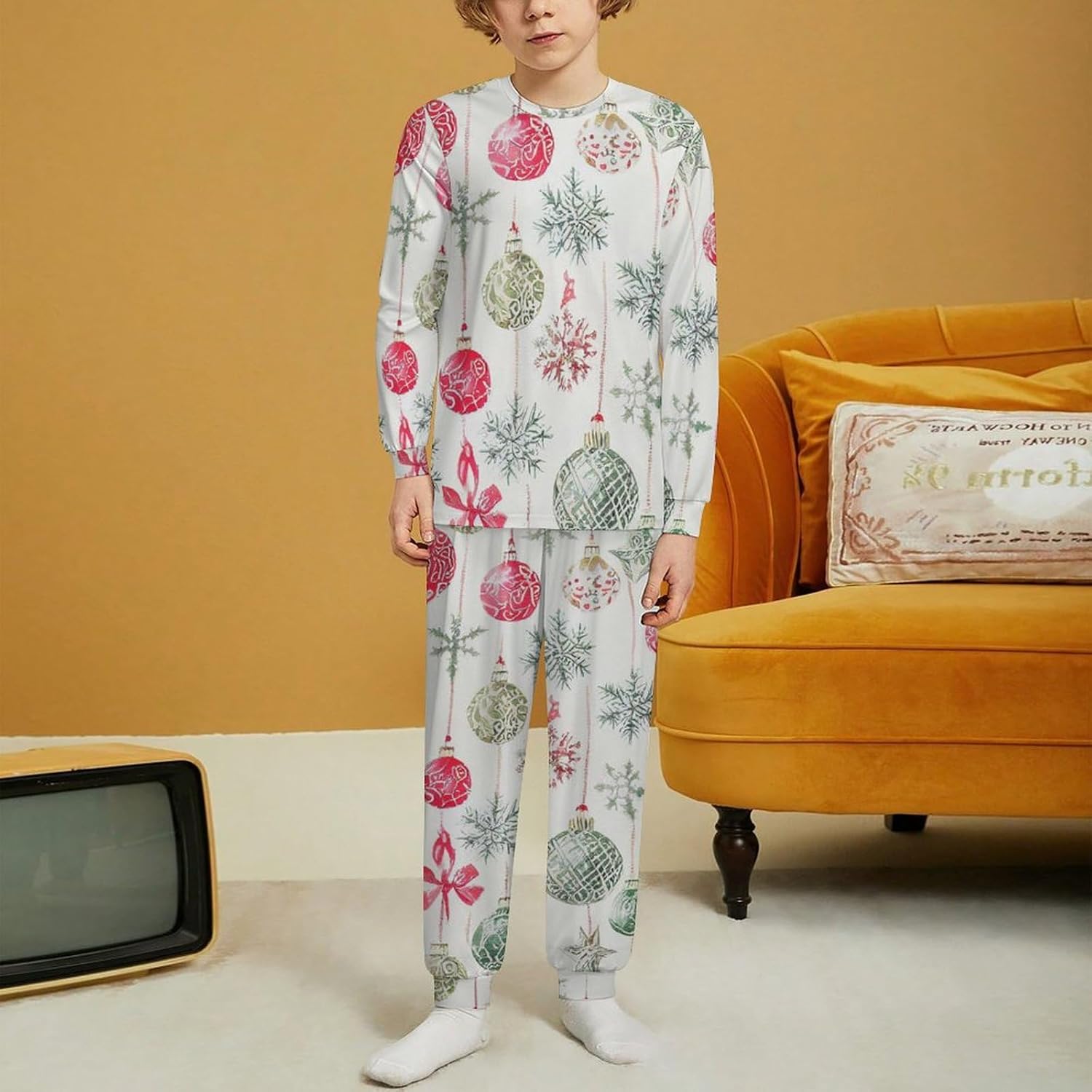 MEIKKO Christmas Kids Thermal Gnome Underwear Set