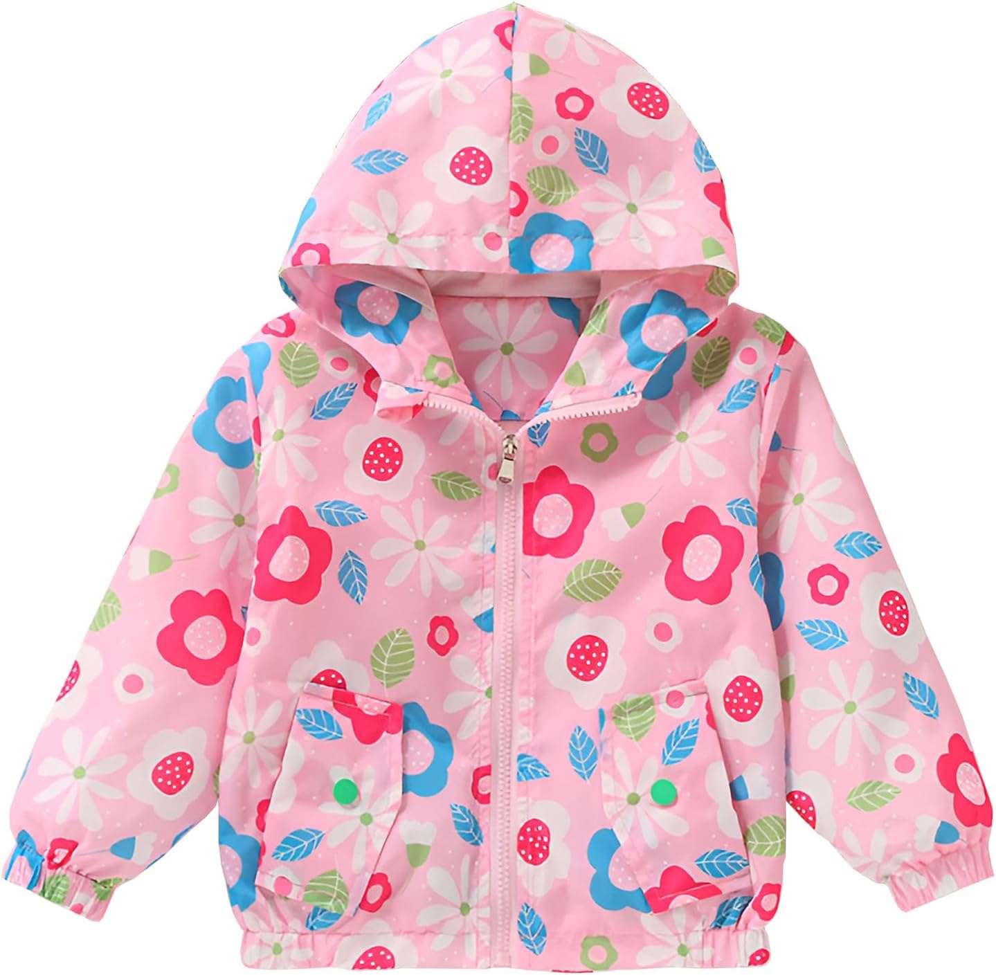 Lightweight Hooded Windbreaker for Toddler Girls