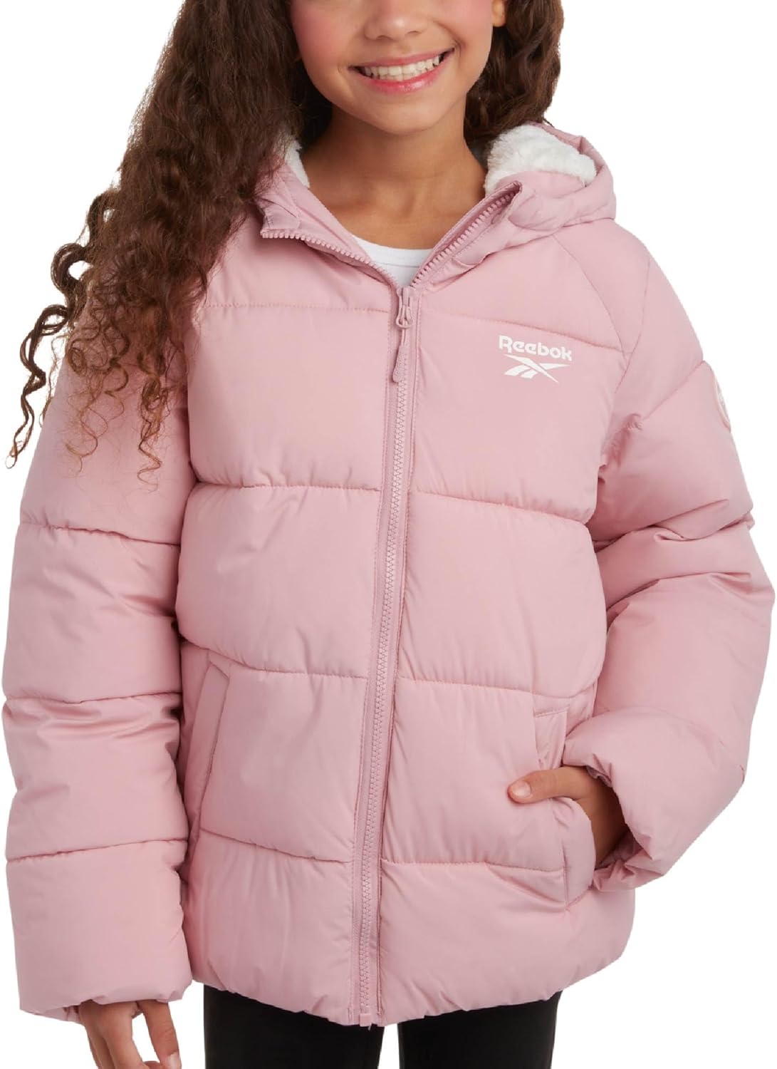 Reebok Girls Winter Jacket Heavyweight Quilted Parka for Girls