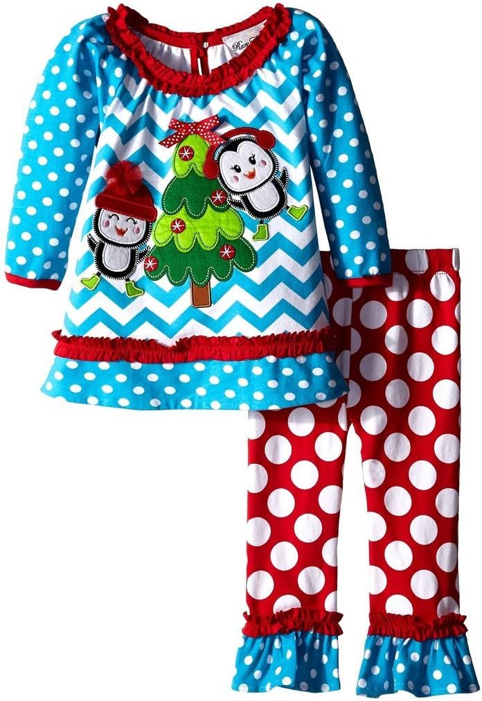Mud Pie Little Girls Adorable Santa Baby Skirt Set