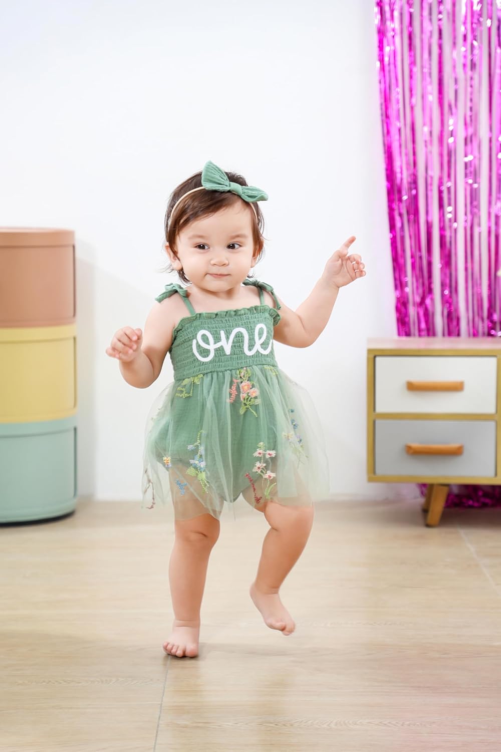 Baby Girl 1st Birthday Romper