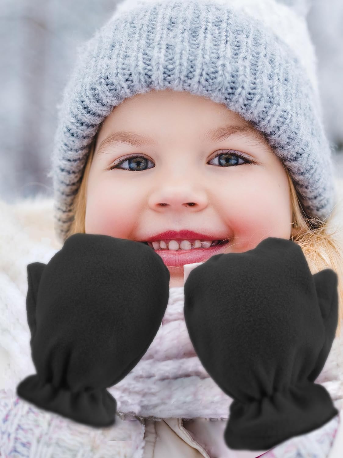 Boao 3 Pairs Baby Winter Mittens Fleece Gloves for Toddler