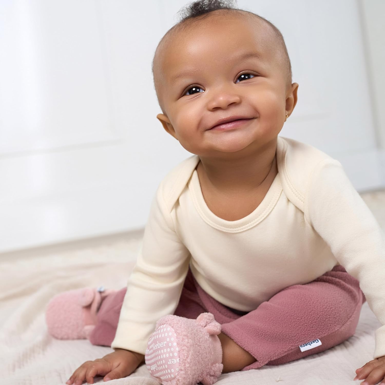 Gerber Baby Girls Microfleece Pants 4-Pack