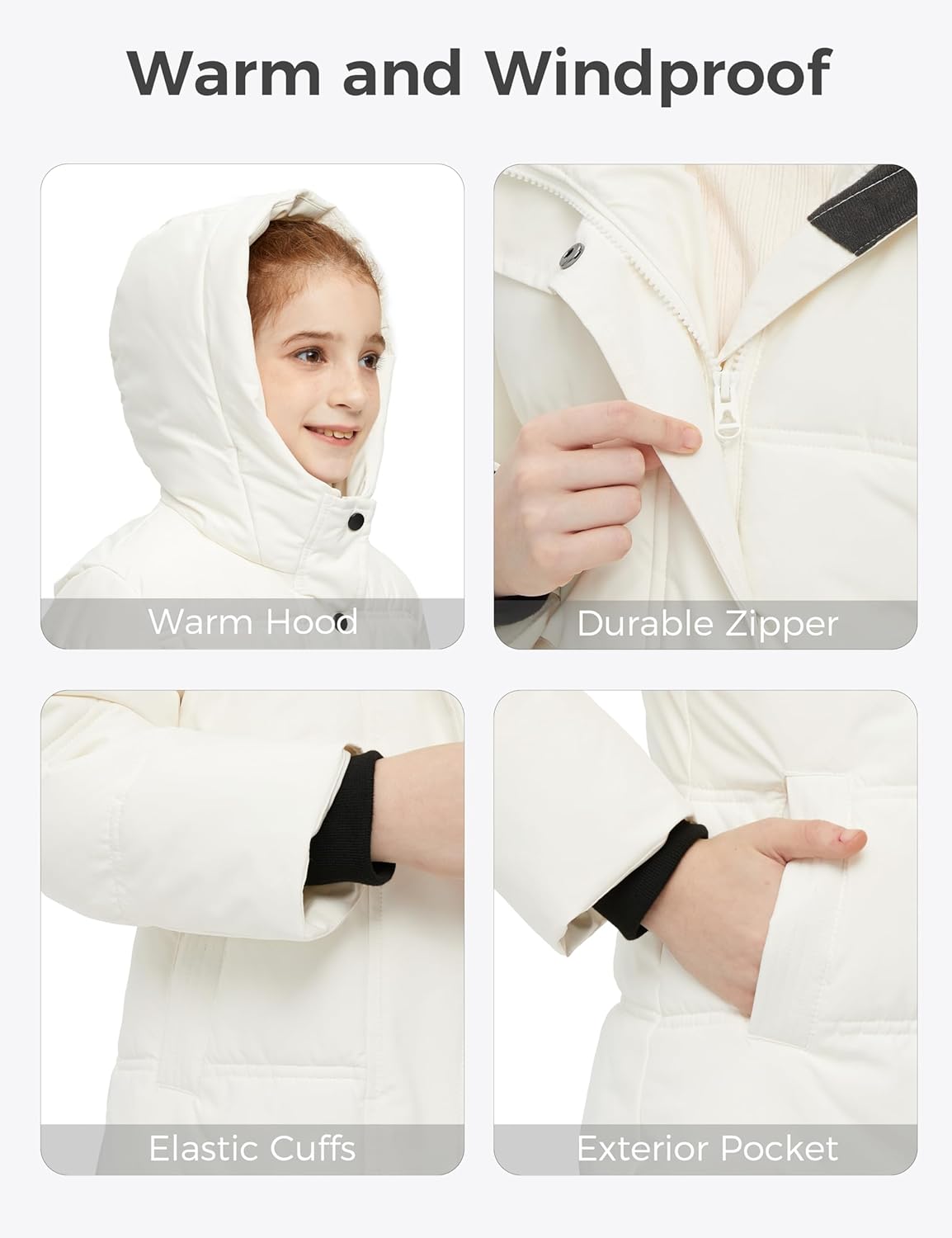 Warm Cozy Girls Winter Coat - Puffer Jacket