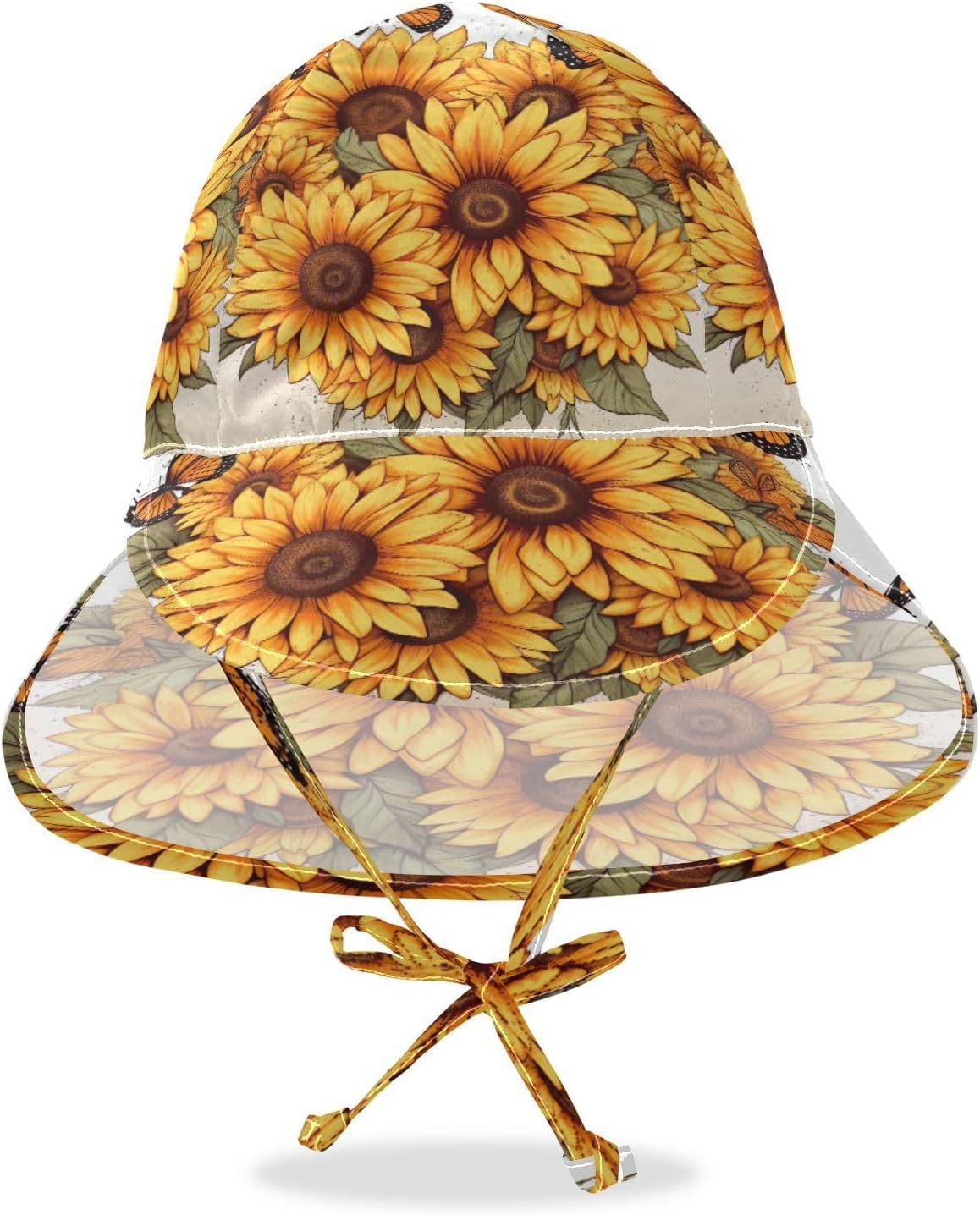 Emelivor Sunflowers Butterfly Baby Sun Hat UPF 50 UV Protection Beach Hat
