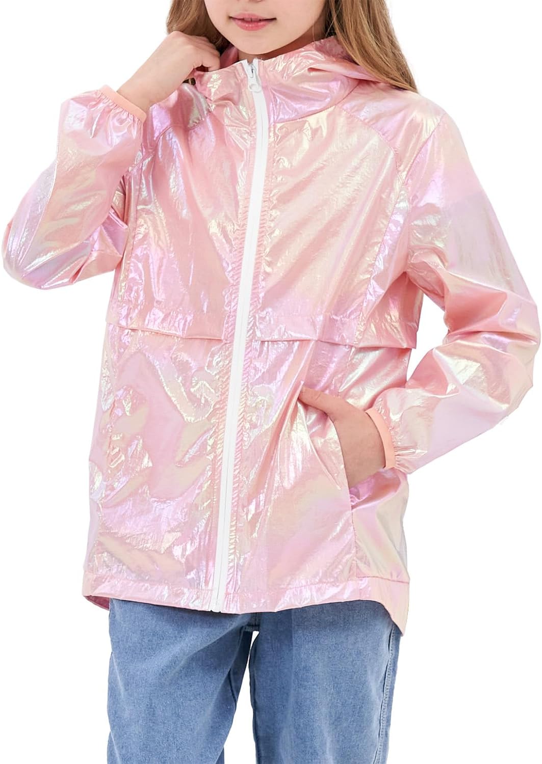 JESKIDS Girls Boys Lightweight Waterproof Rain Jacket Breathable Windproof 4-13yr