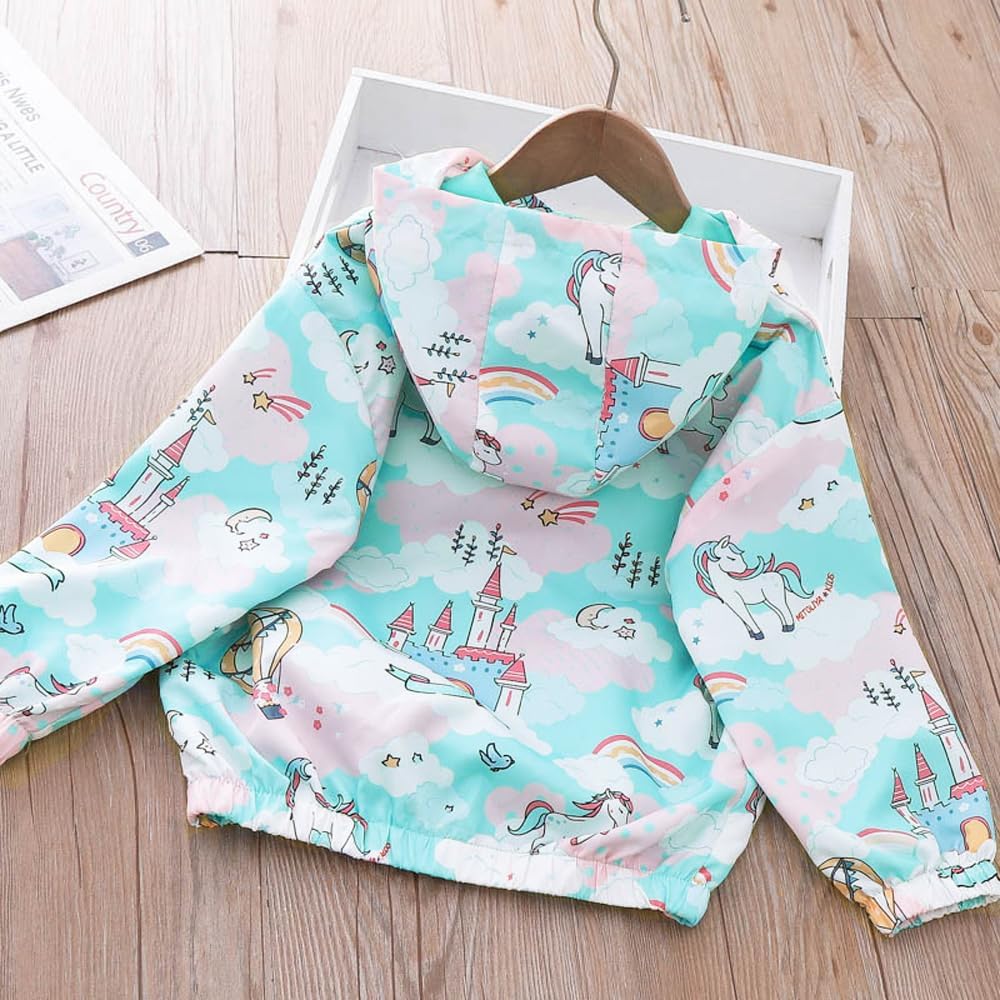 Little Hand Girls Cartoon Unicorn Jacket