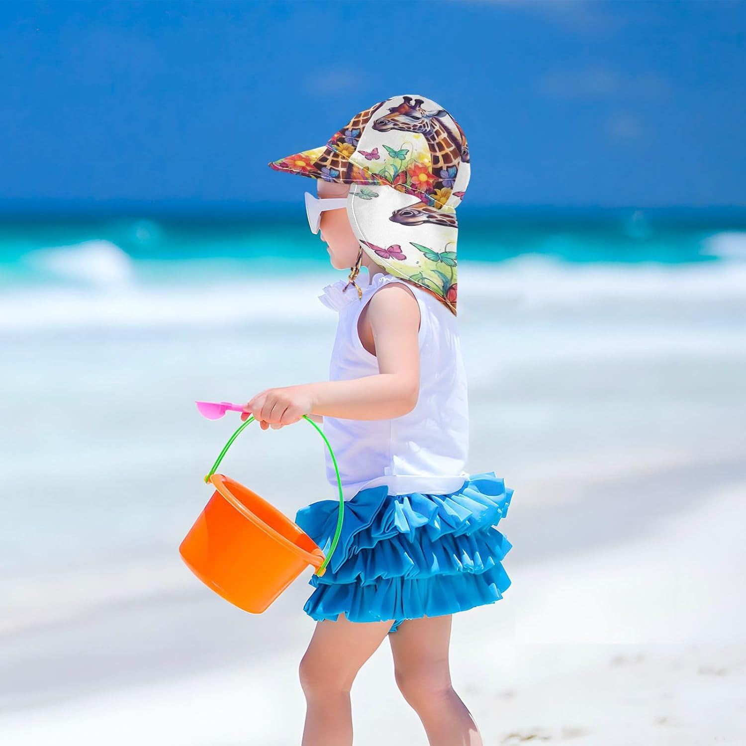 Emelivor Giraffe Butterflies Baby Sun Hat UPF 50