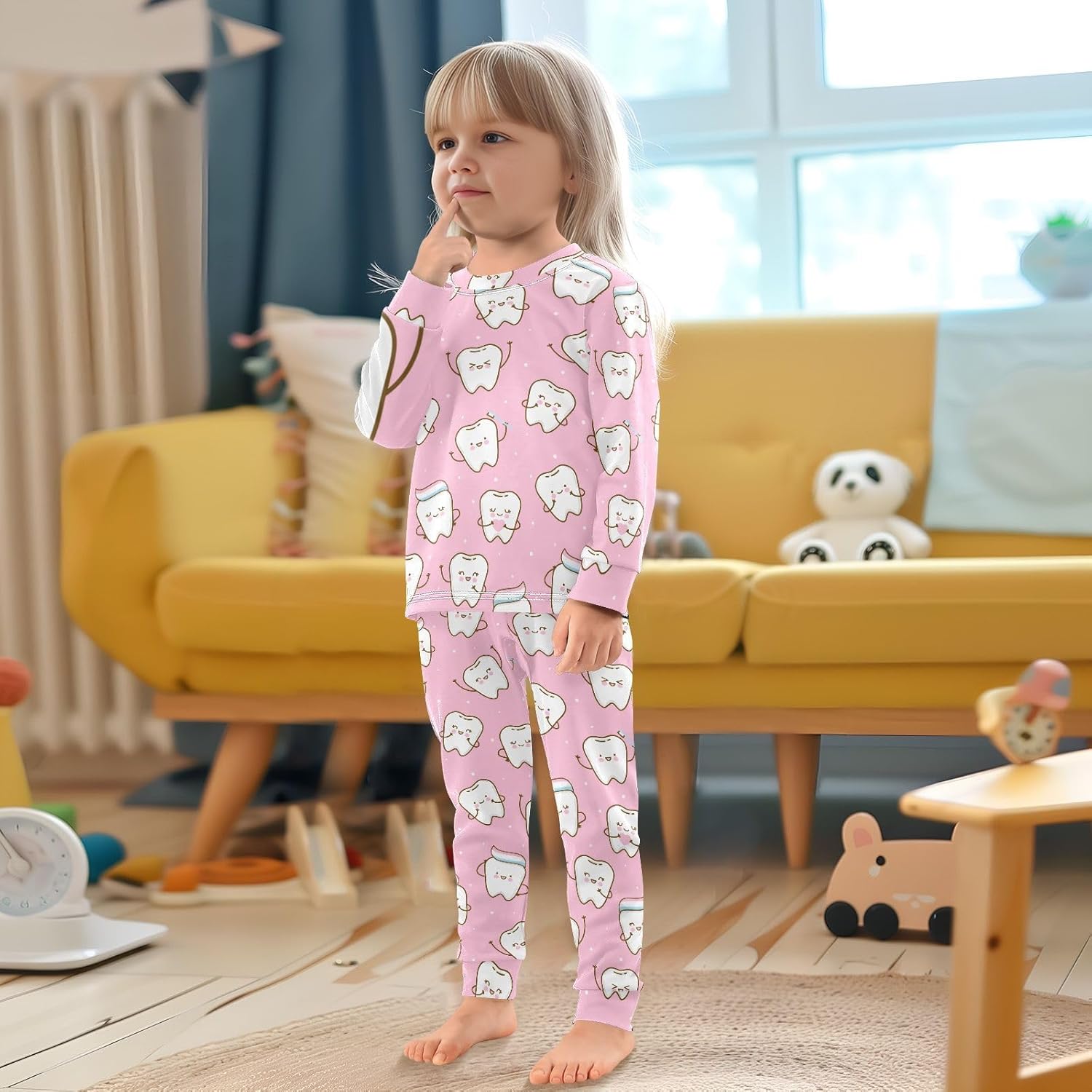 WIFIU Soft Cotton 2 Piece Pajama Set for Girls 18M-8Y