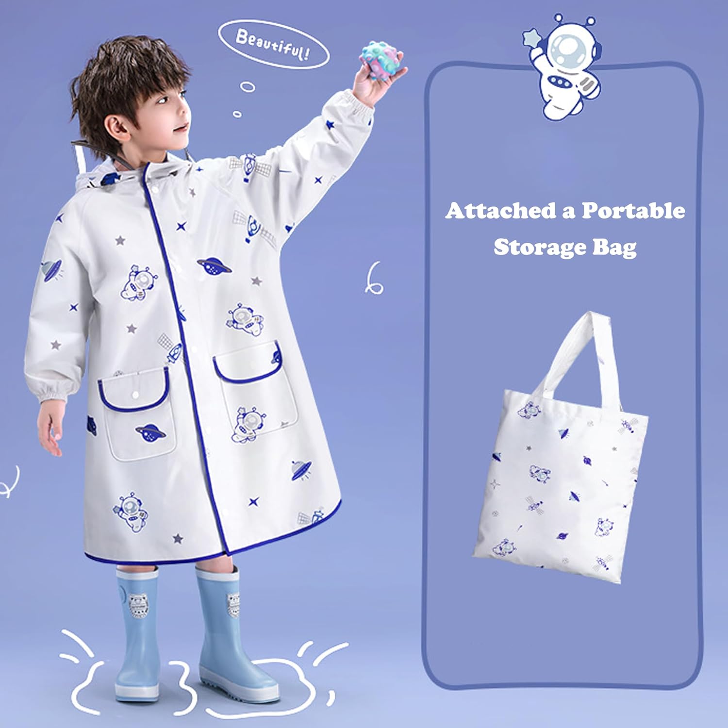 Waterproof Toddler Raincoat M Size