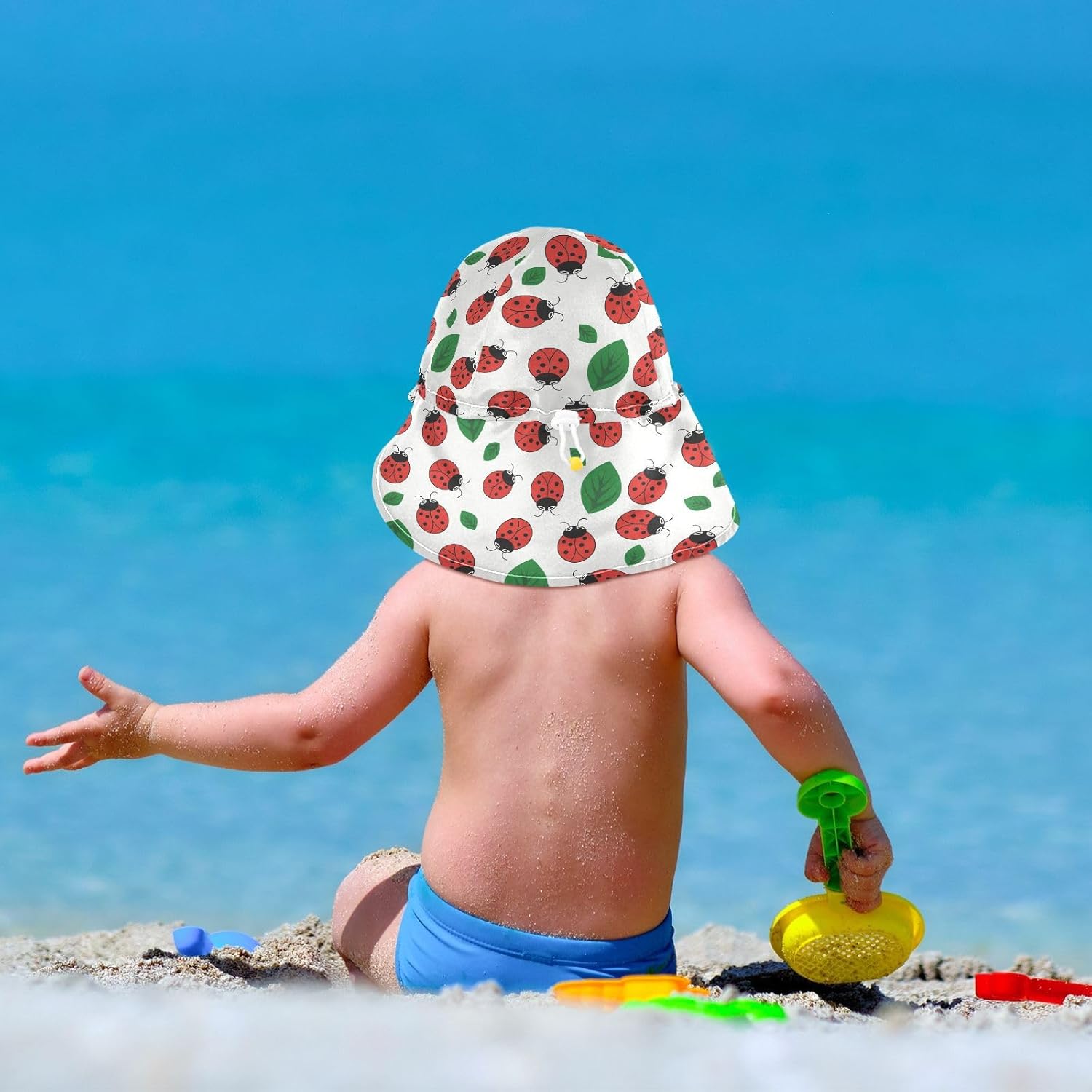 Lemon Yellow UPF 50 Toddler Sunhat - Adjustable Beach Cover for Kids