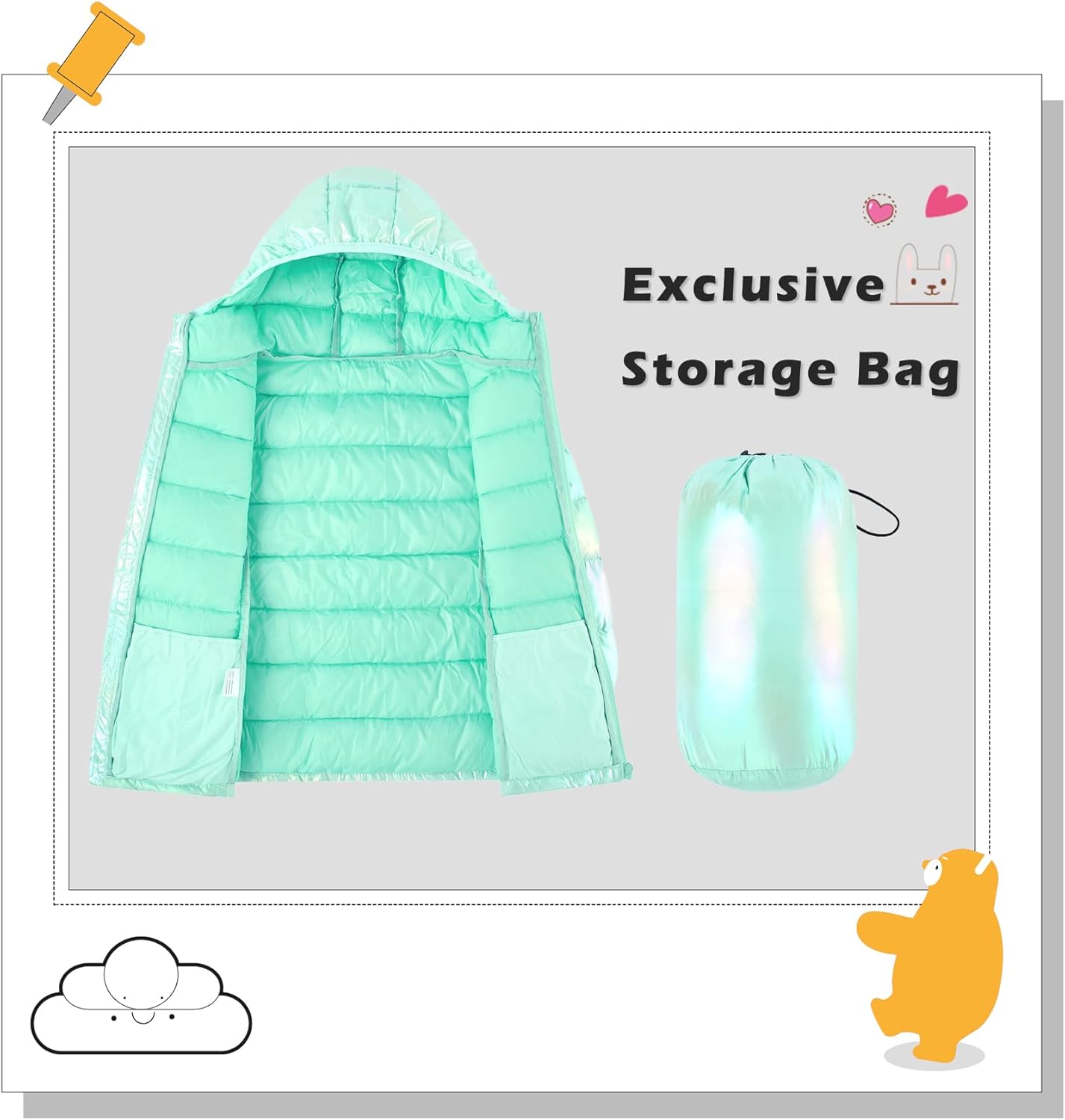 Warm Hooded Puffer Jacket for Girls