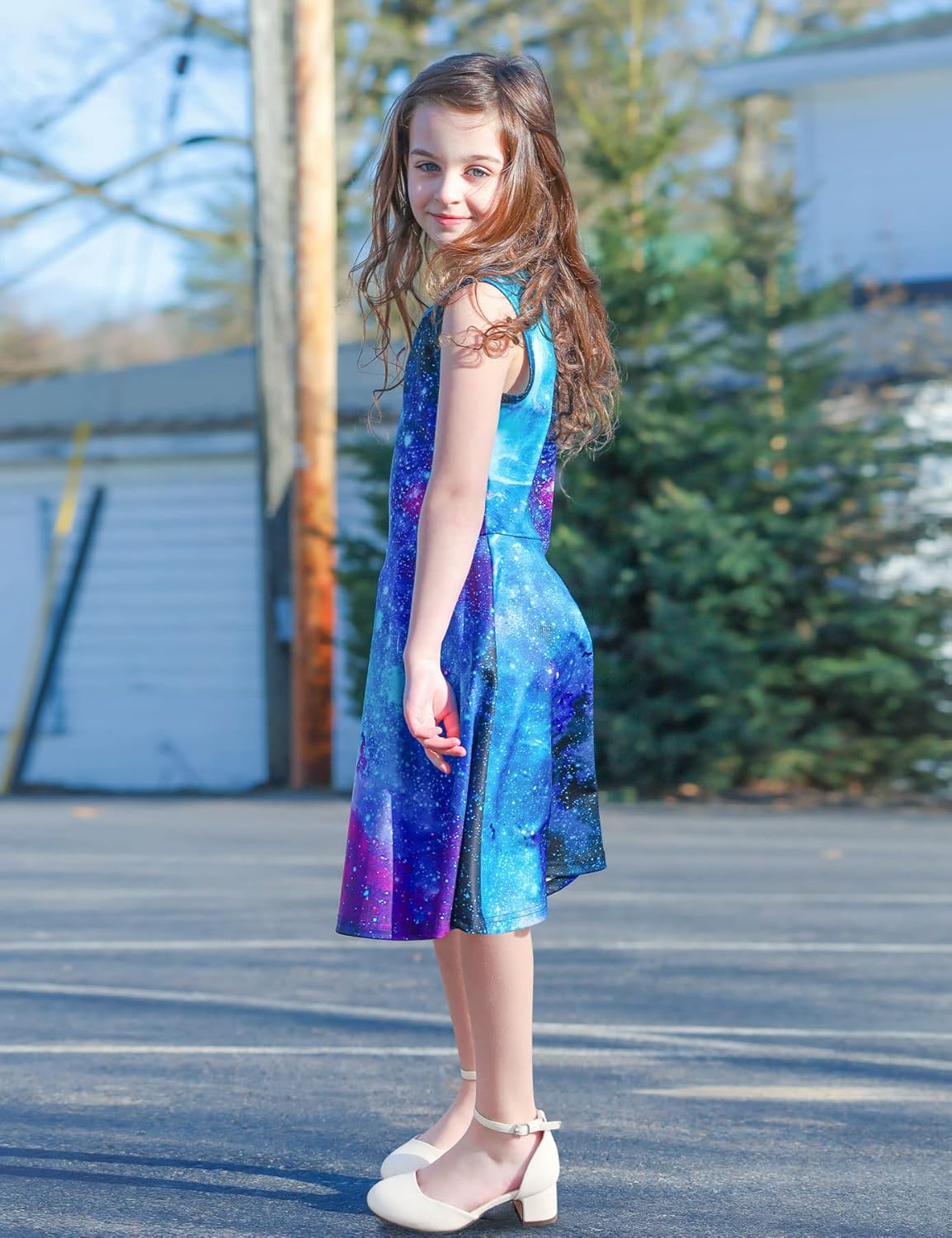 Sleek Floral Dress for Girls 4-12