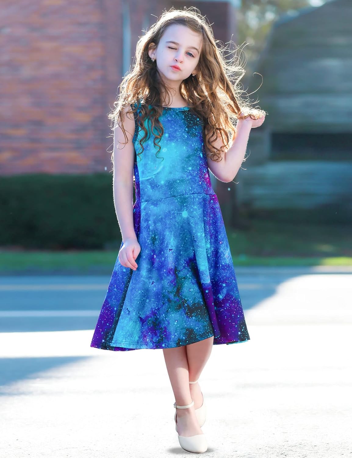 Sleek Floral Dress for Girls 4-12