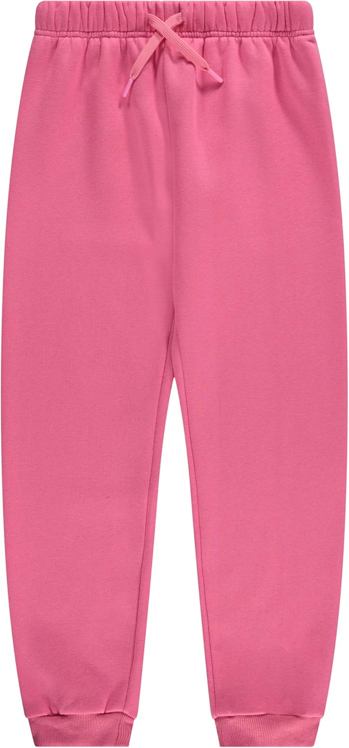 Girls Cotton Blend Jogger Pants Set - Cozy Stylish - Pack of 3 with Drawstring