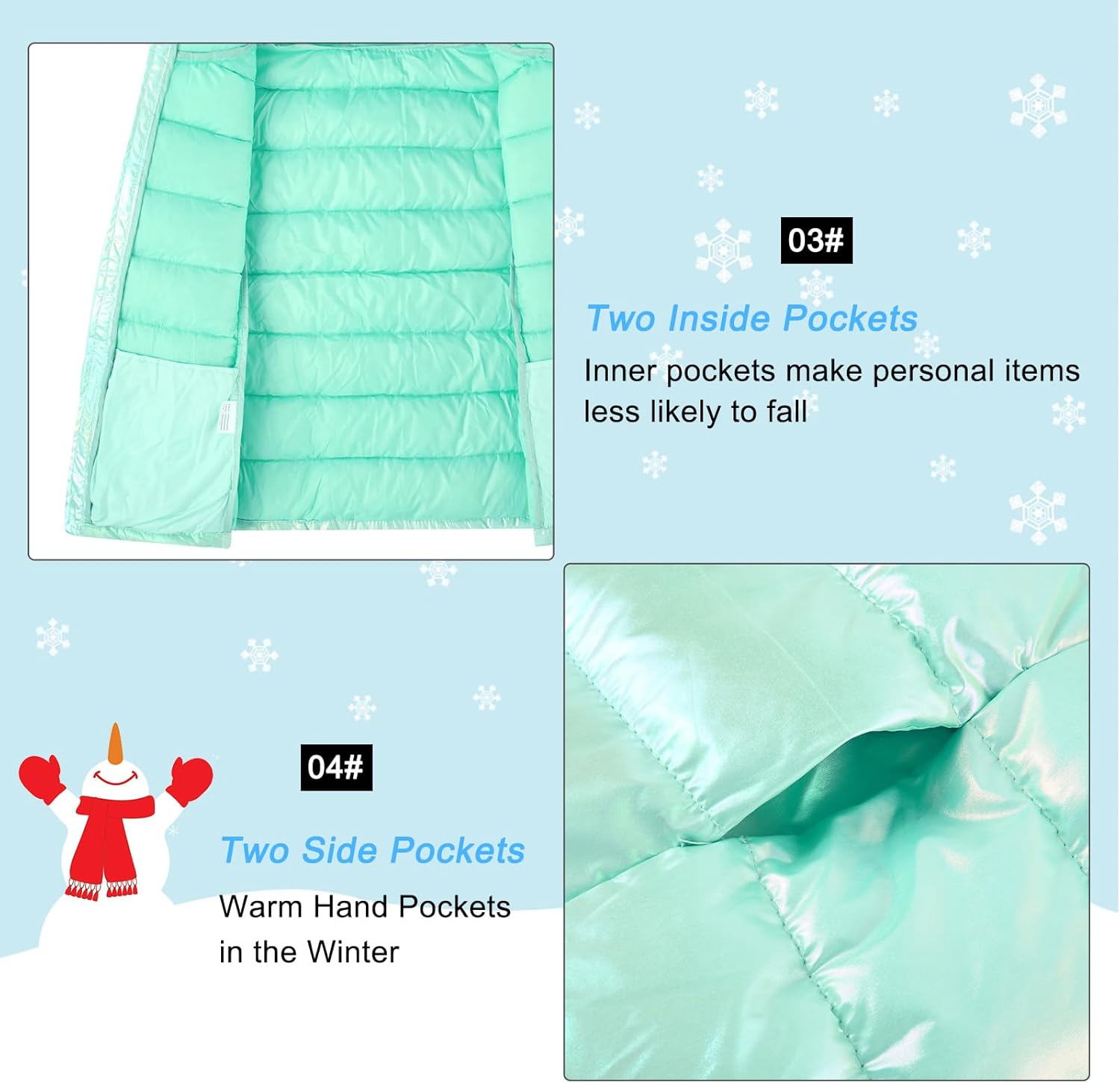 Warm Hooded Puffer Jacket for Girls