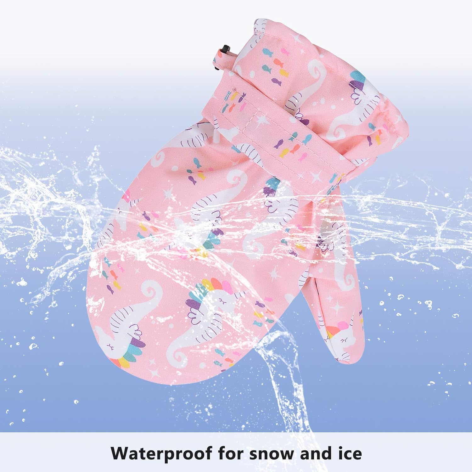 American Trends Lined Fleece Toddler Winter Gloves - Soft Waterproof and Cutesy