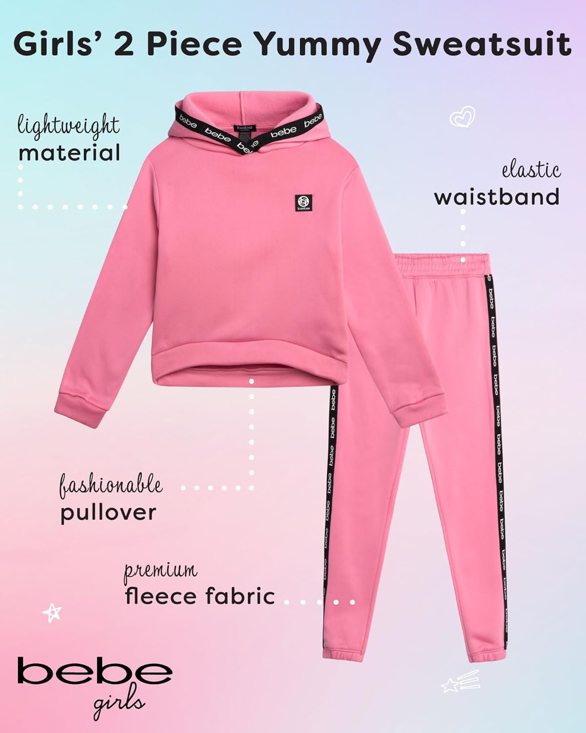 Bebe Girls Jogger Set - Fleece Style