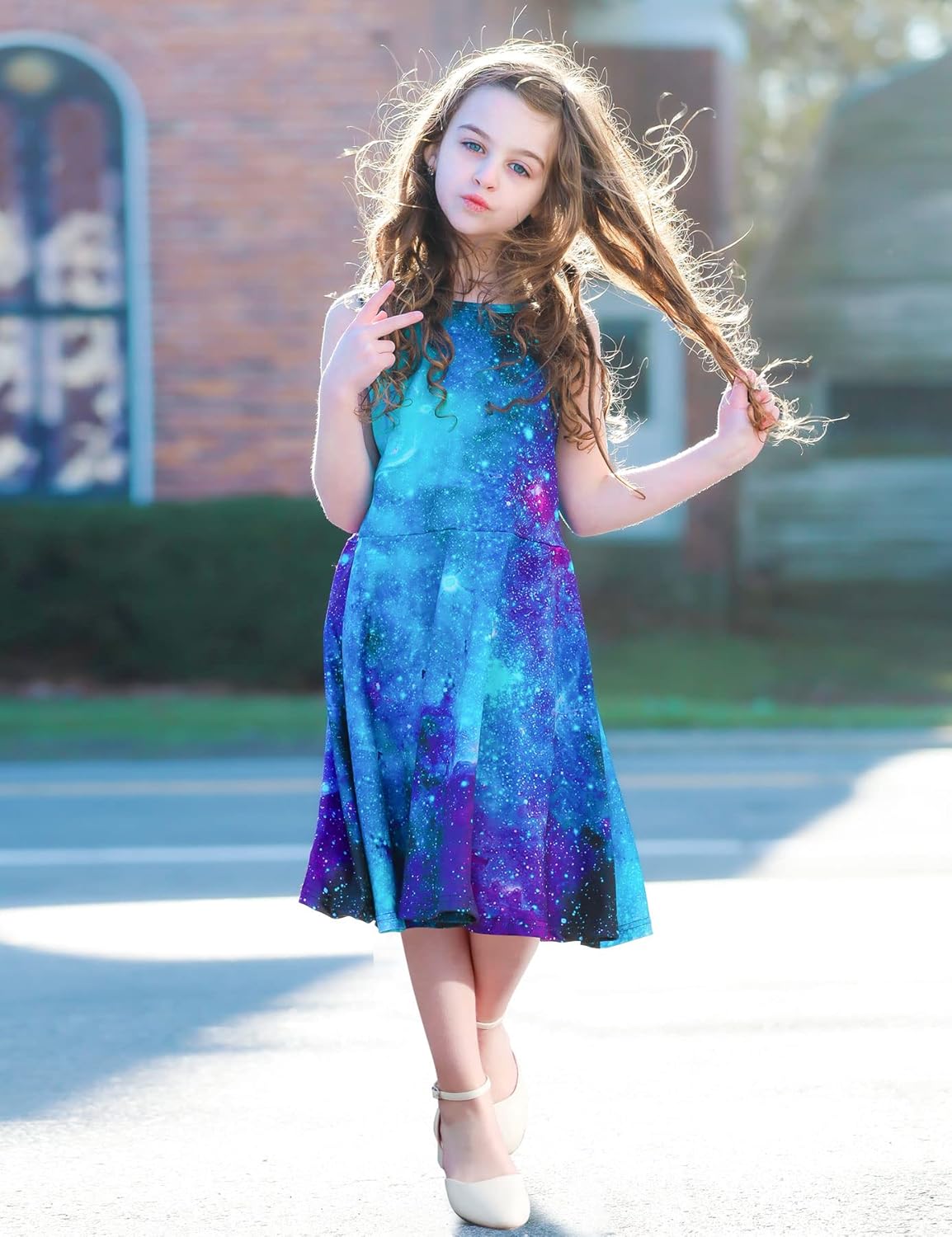 Sleek Floral Dress for Girls 4-12