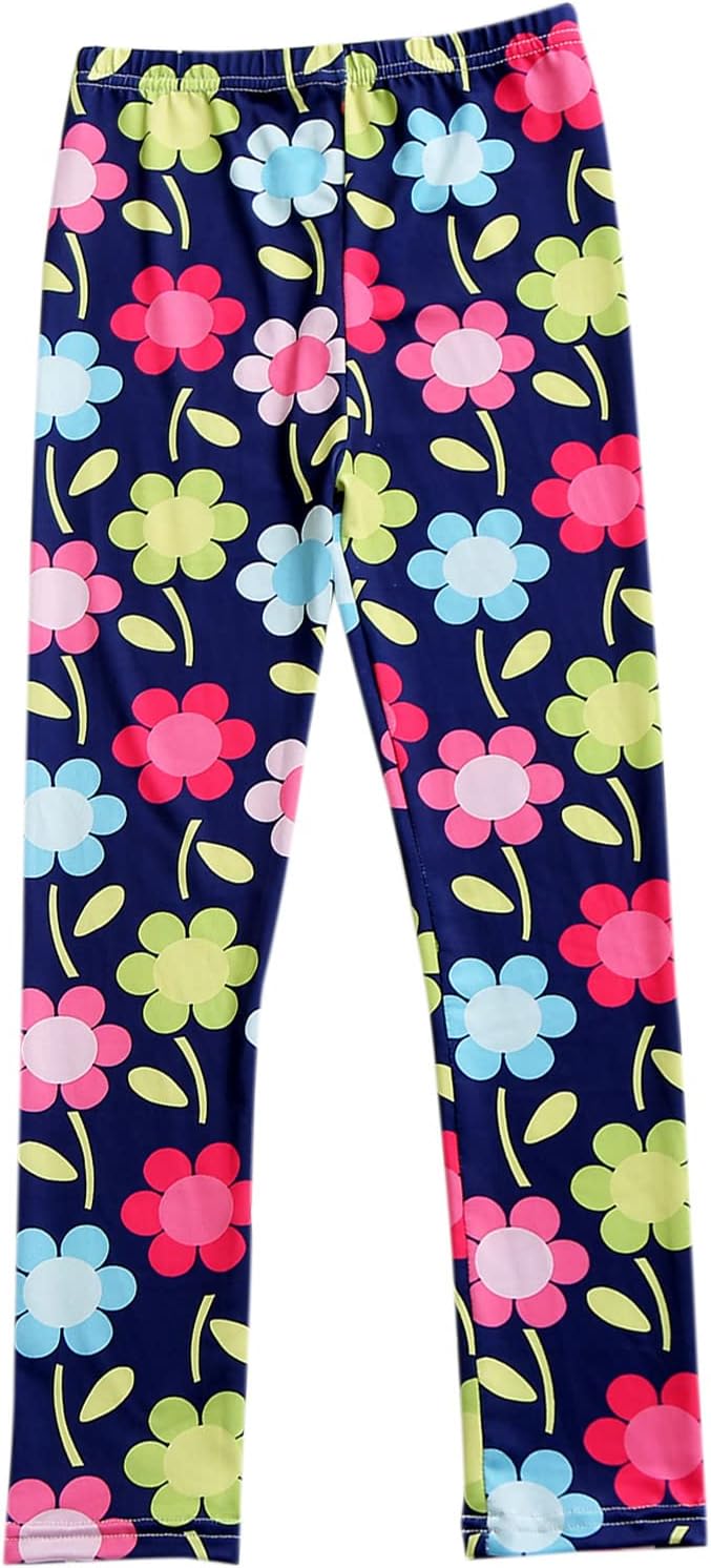 Toddler Girls Boys Fashion FallSpring Loose Pants Bottoms Dark Blue Floral Prints