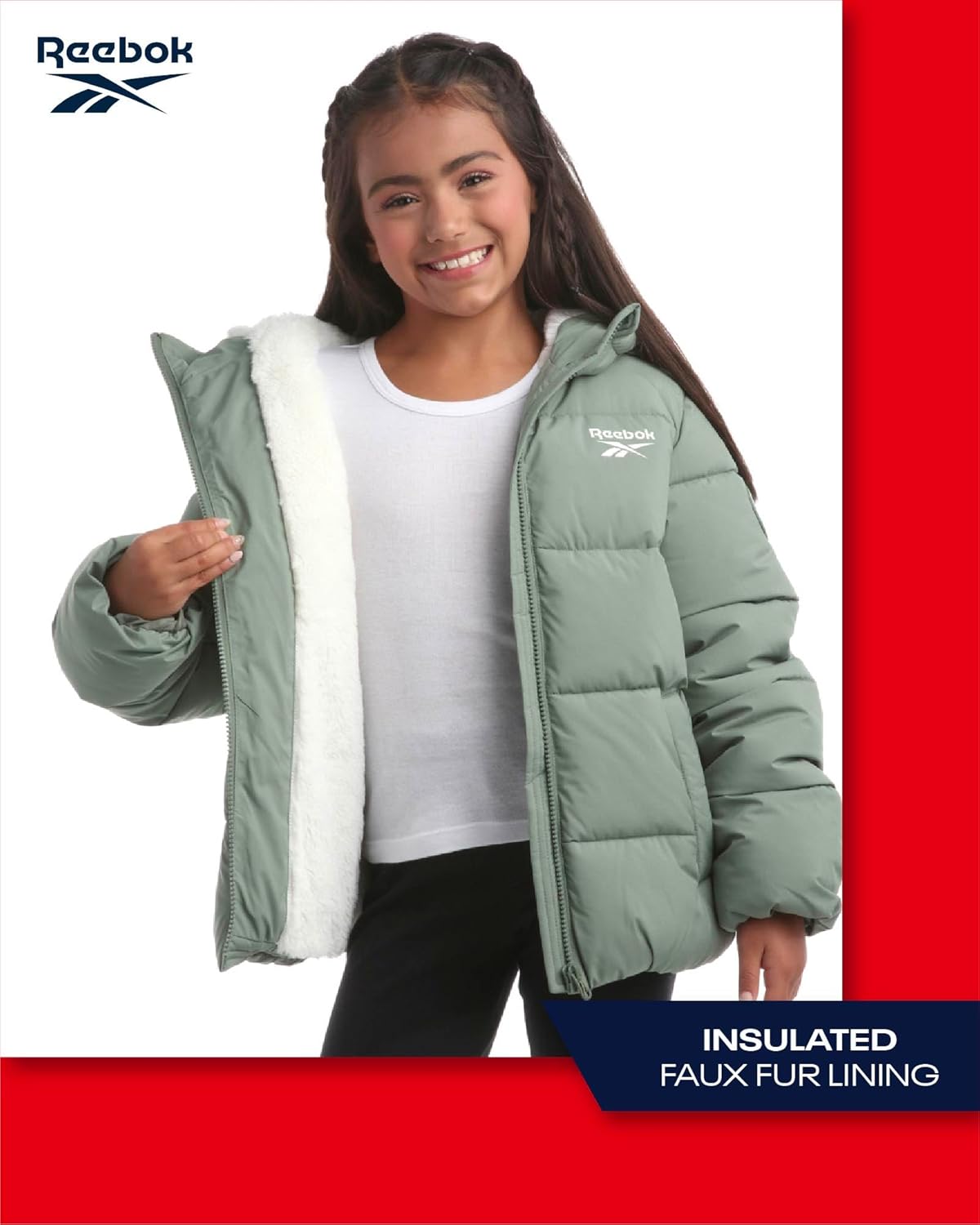 Reebok Girls Puffer Parka