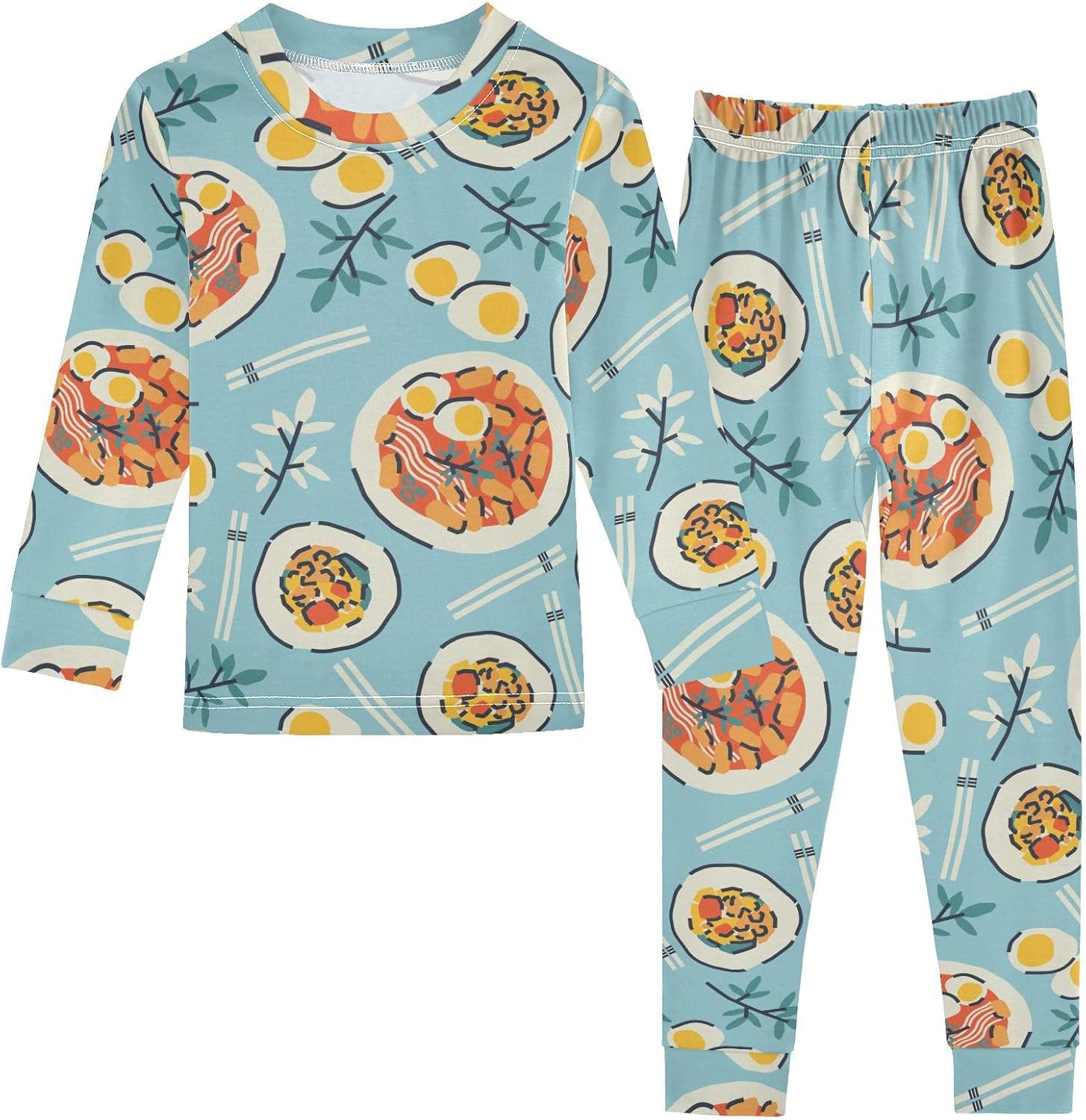 WIFIU Cotton Long Sleeve Pajama Set for Girls 18M-8Y