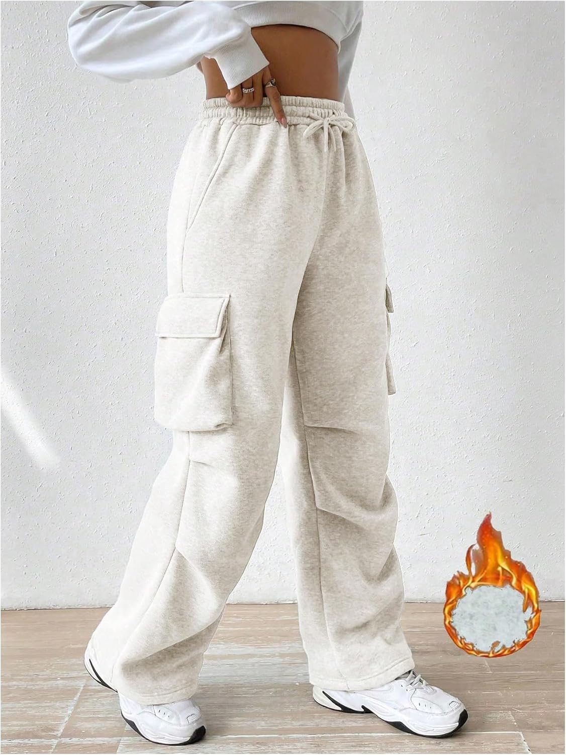 RoseSeek Girls Cargo Joggers with High-Rise