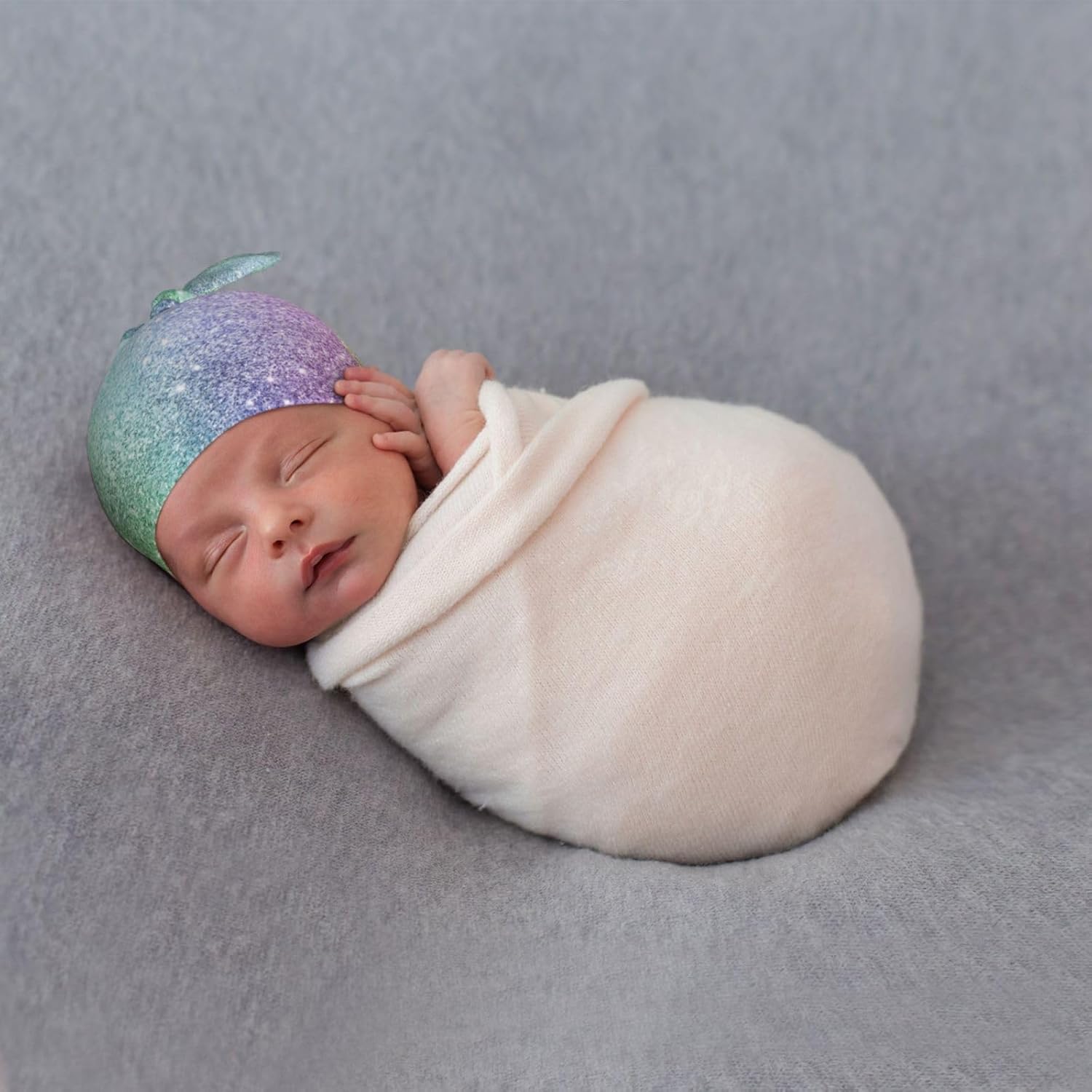 Newborn Baby Beanie Stretchy Soft Black 0-6 Months