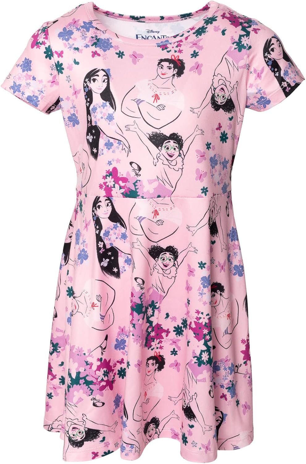 Disney Encanto Minnie Mouse Girls Short Sleeve Dress Headband