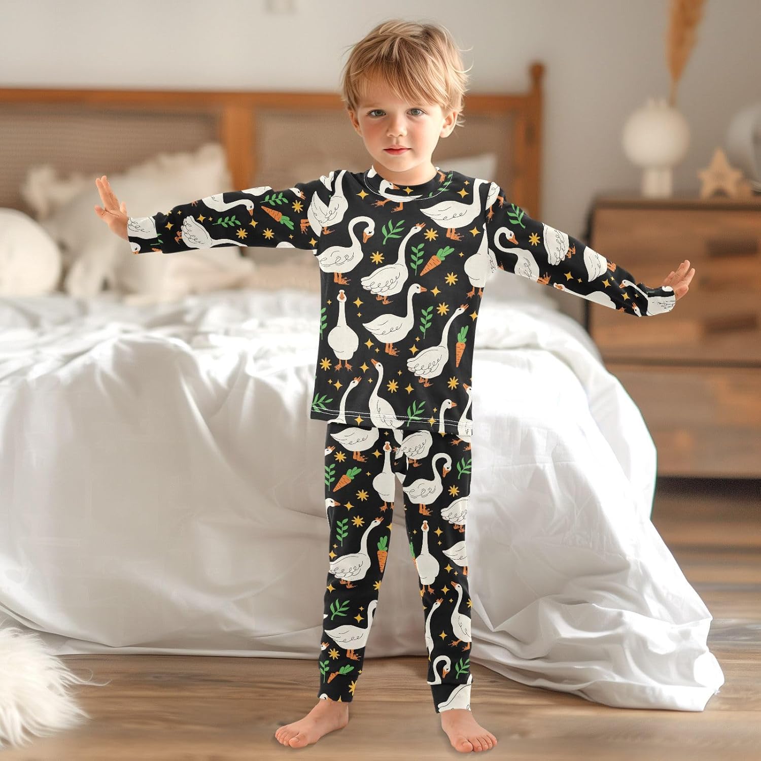 Soft Cotton Pajama Set for Girls - Long Sleeve breathable comfortable sleepwear