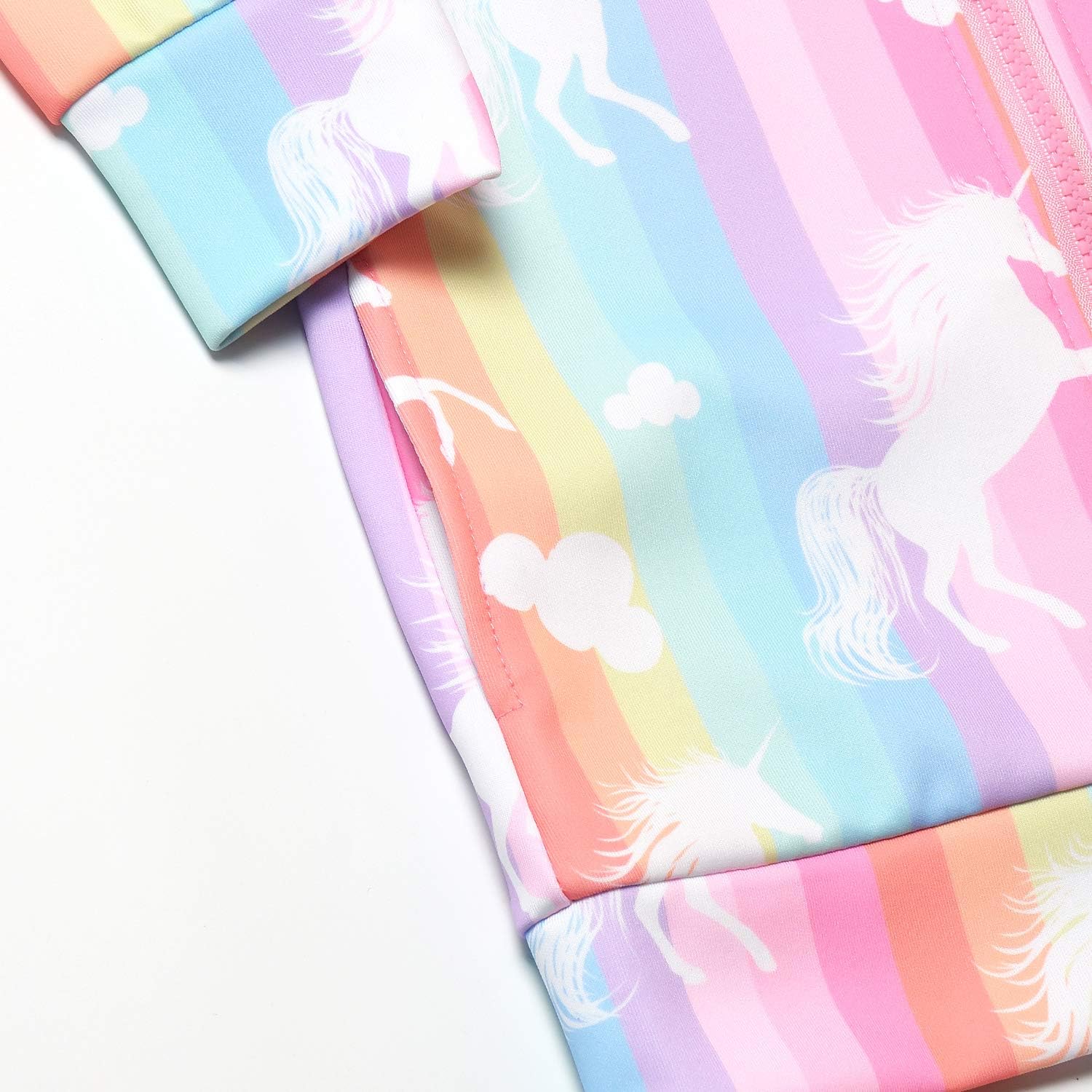 Cute Unicorn Butterfly Zip-Up Hoodie for Girls