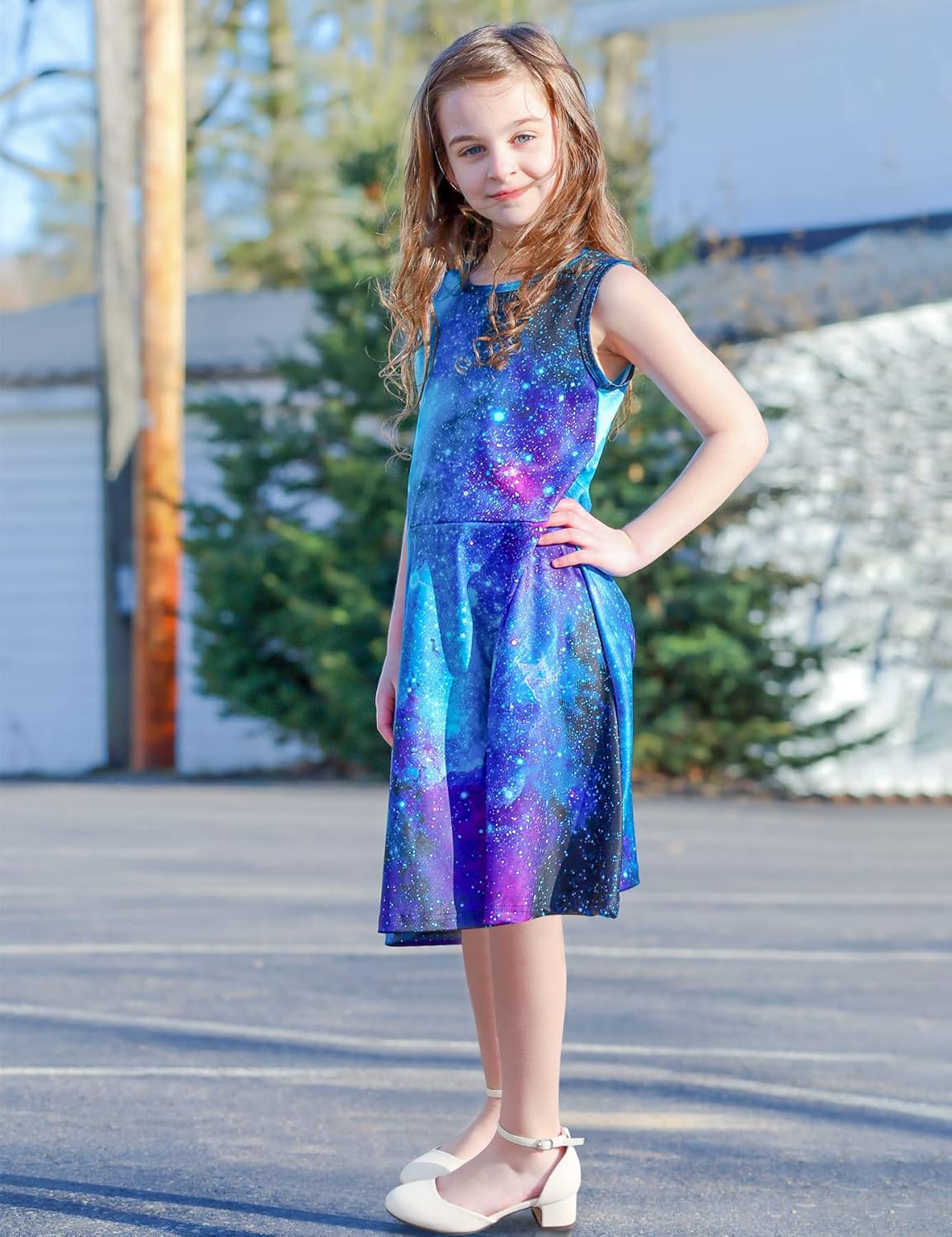 Sleek Floral Dress for Girls 4-12