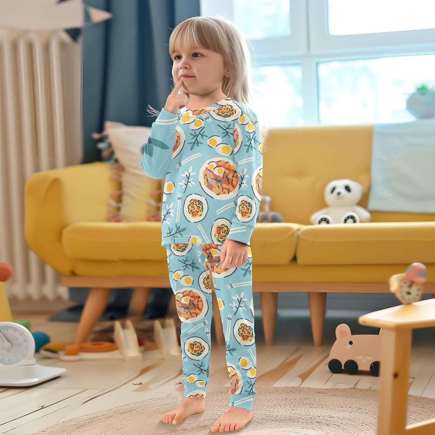 WIFIU Cotton Long Sleeve Pajama Set for Girls 18M-8Y