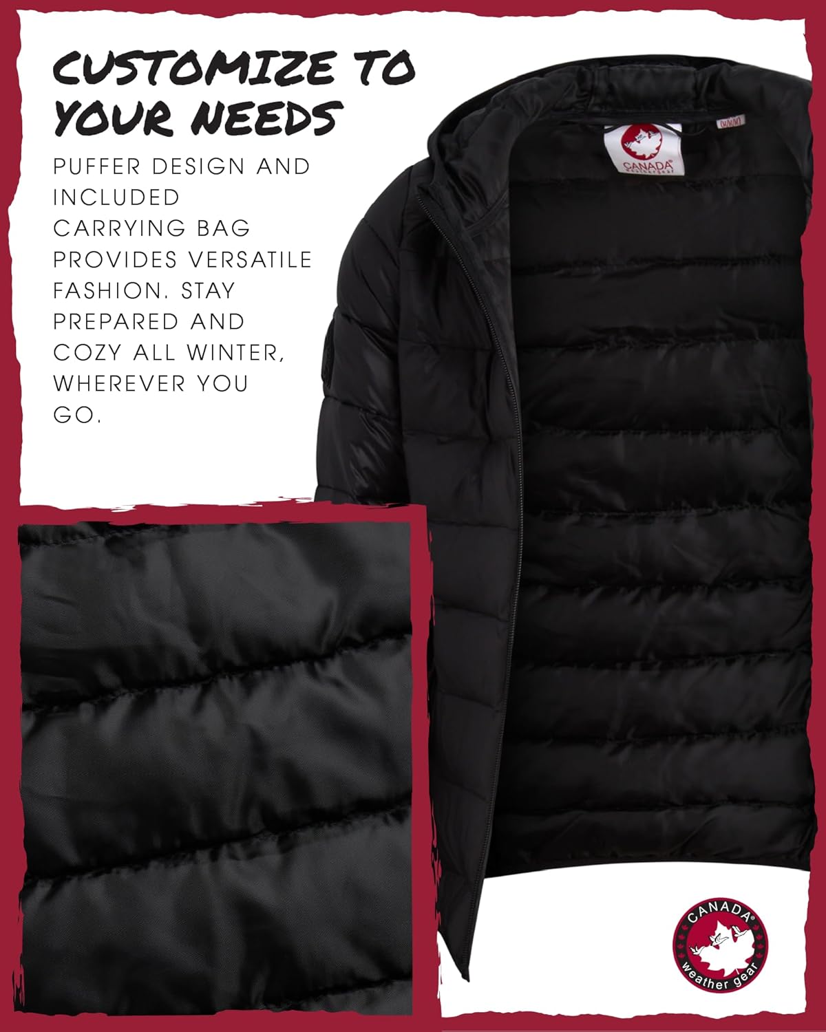 Canada Weathgabe Girls Puffer Jacket - Lightweight Durable Perfect for Kids 7-16