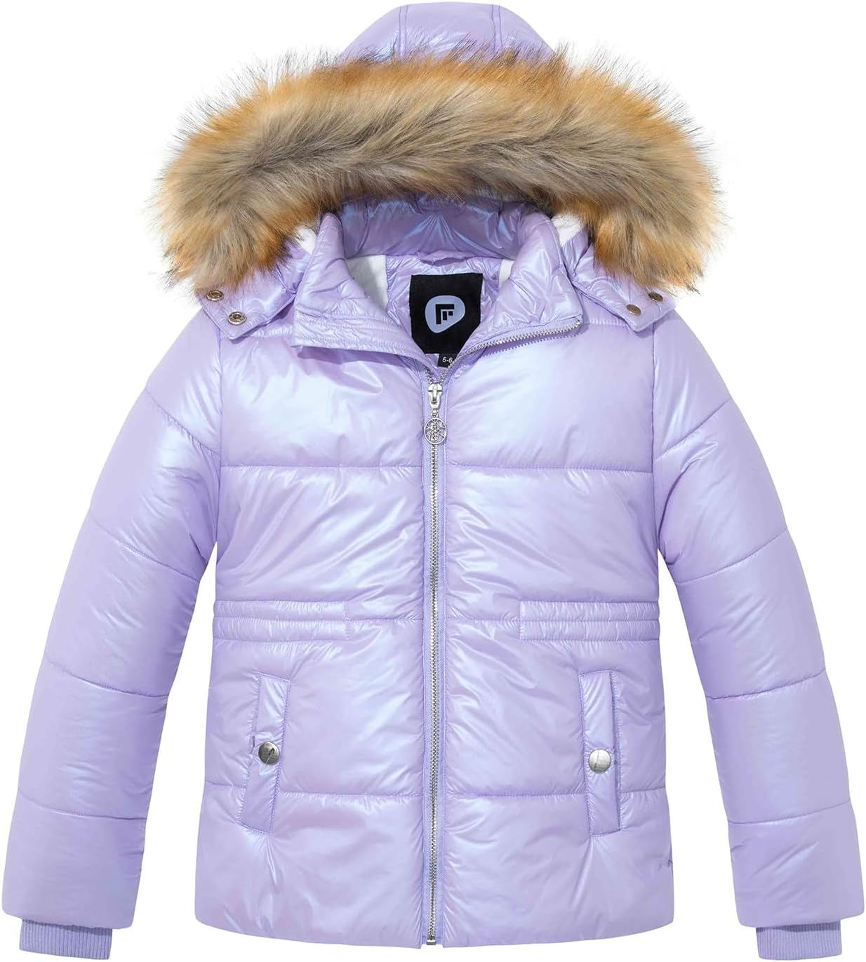Garemcy Girls Metallic Winter Coat with Detachable Hood 1