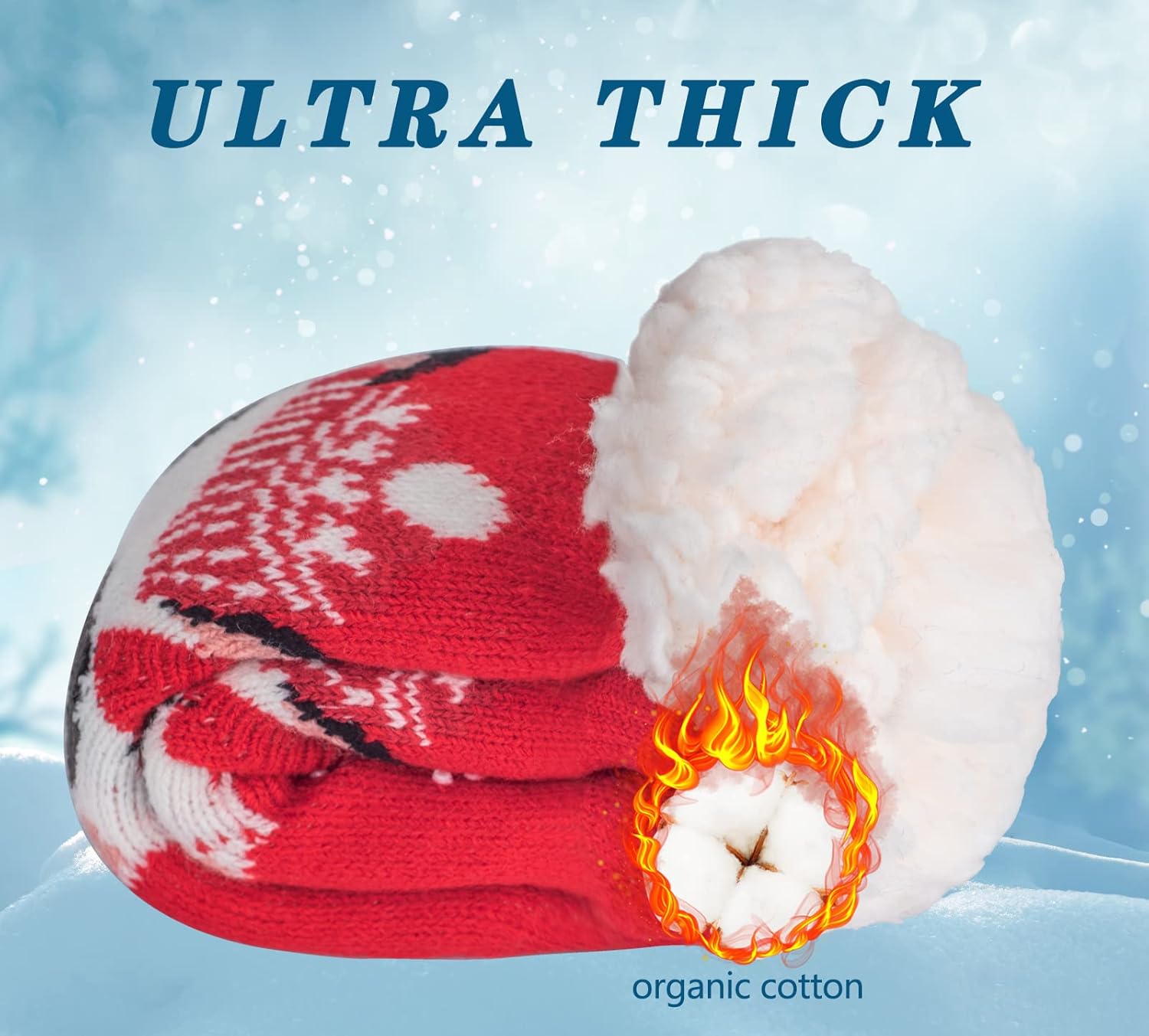 3 Pairs Warm Sherpa Lined Slipper Socks