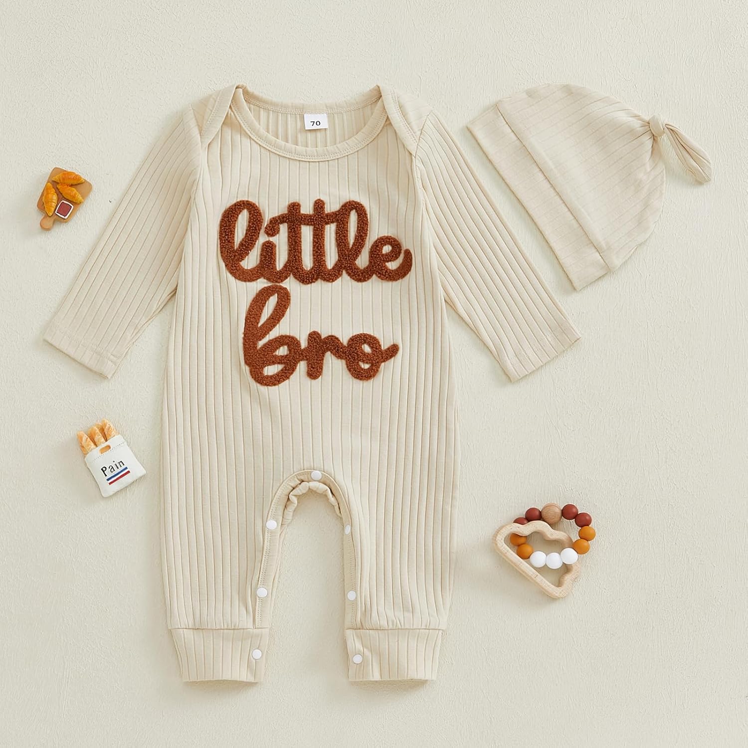 Pengnight Newborn Baby Romper Long Sleeve Lil Bro Letter Print