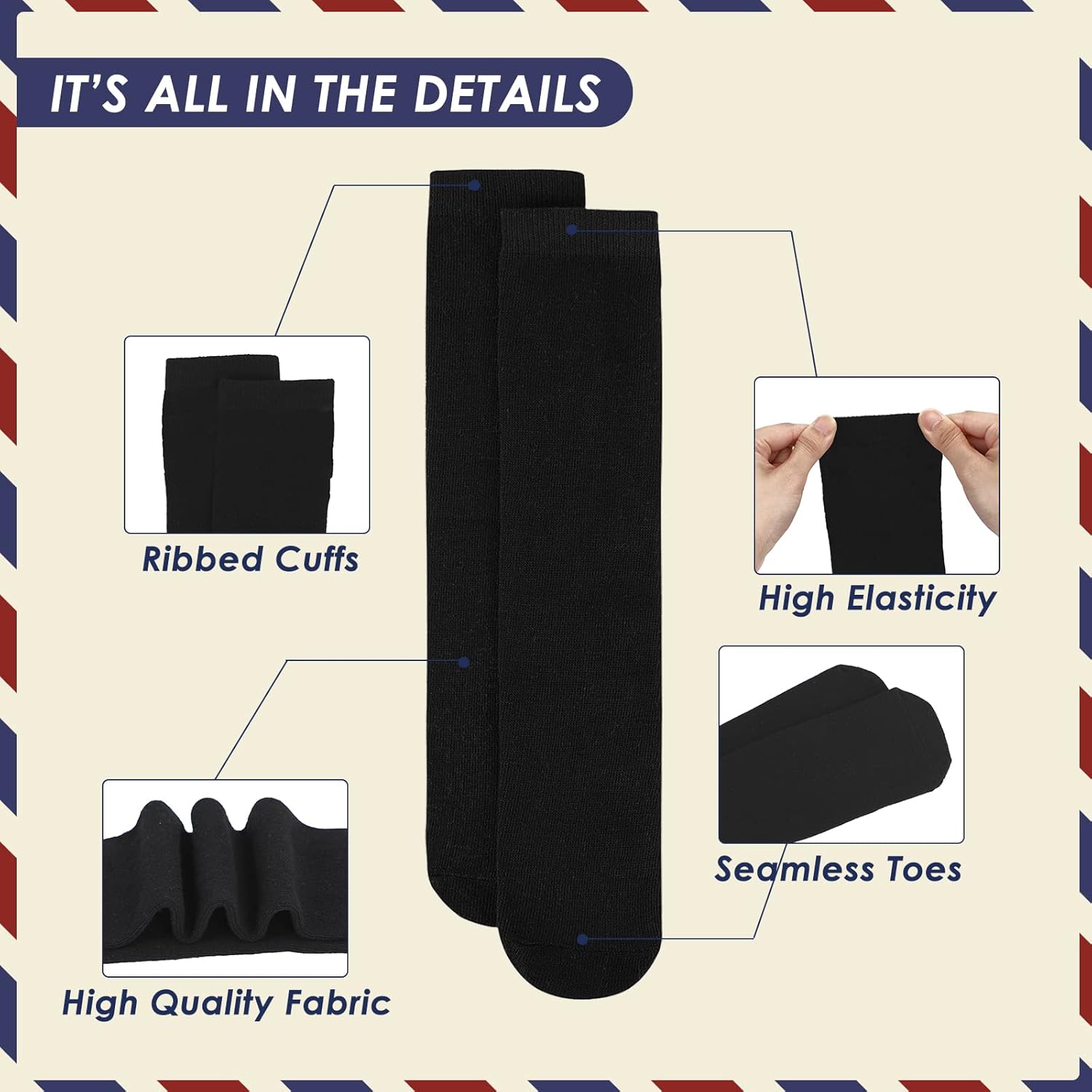 Perfect for School Occasions Comfortable Knee High Socks for Kids
