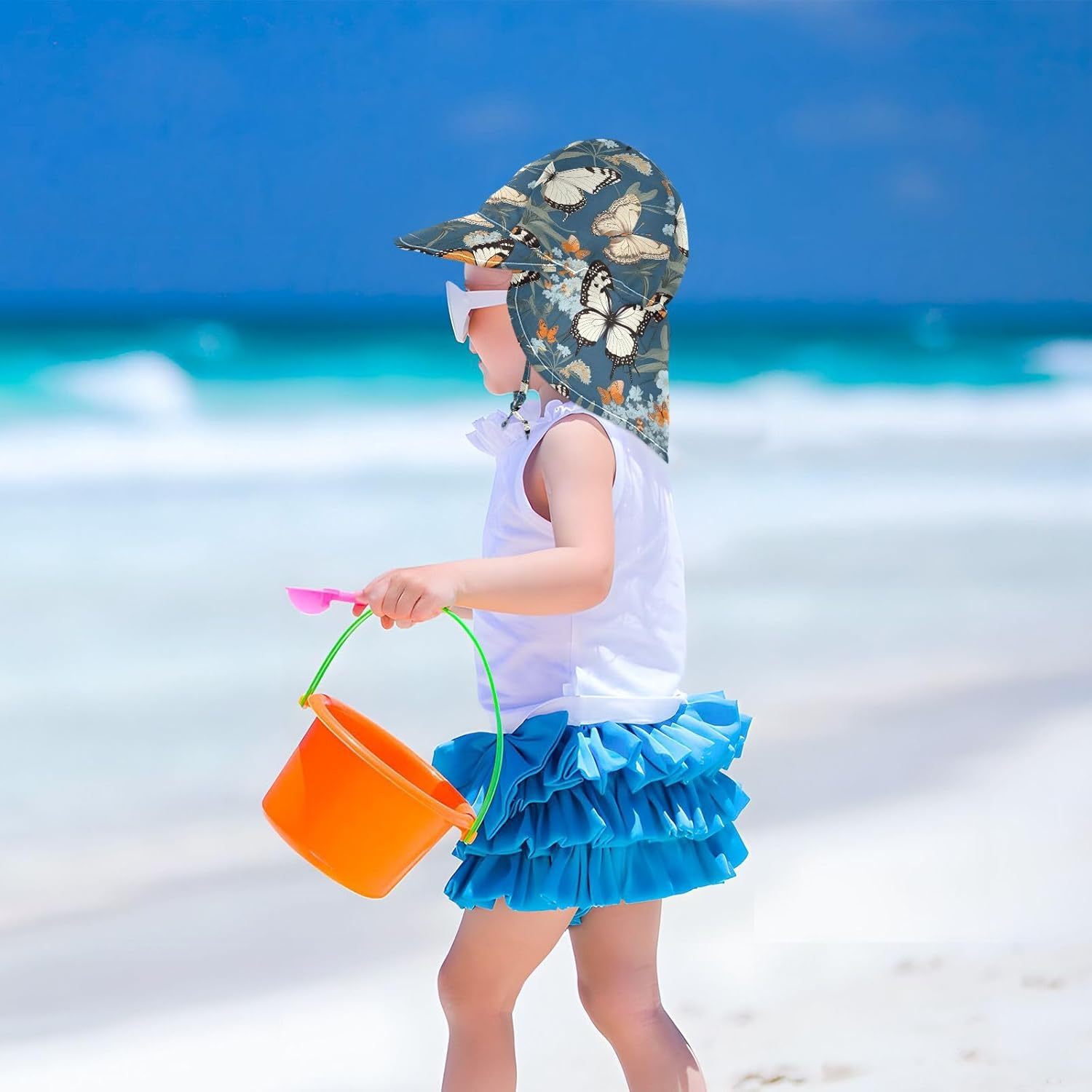 Emelivor Adjustable Baby Sun Hat with UV Protection for Toddlers Kids