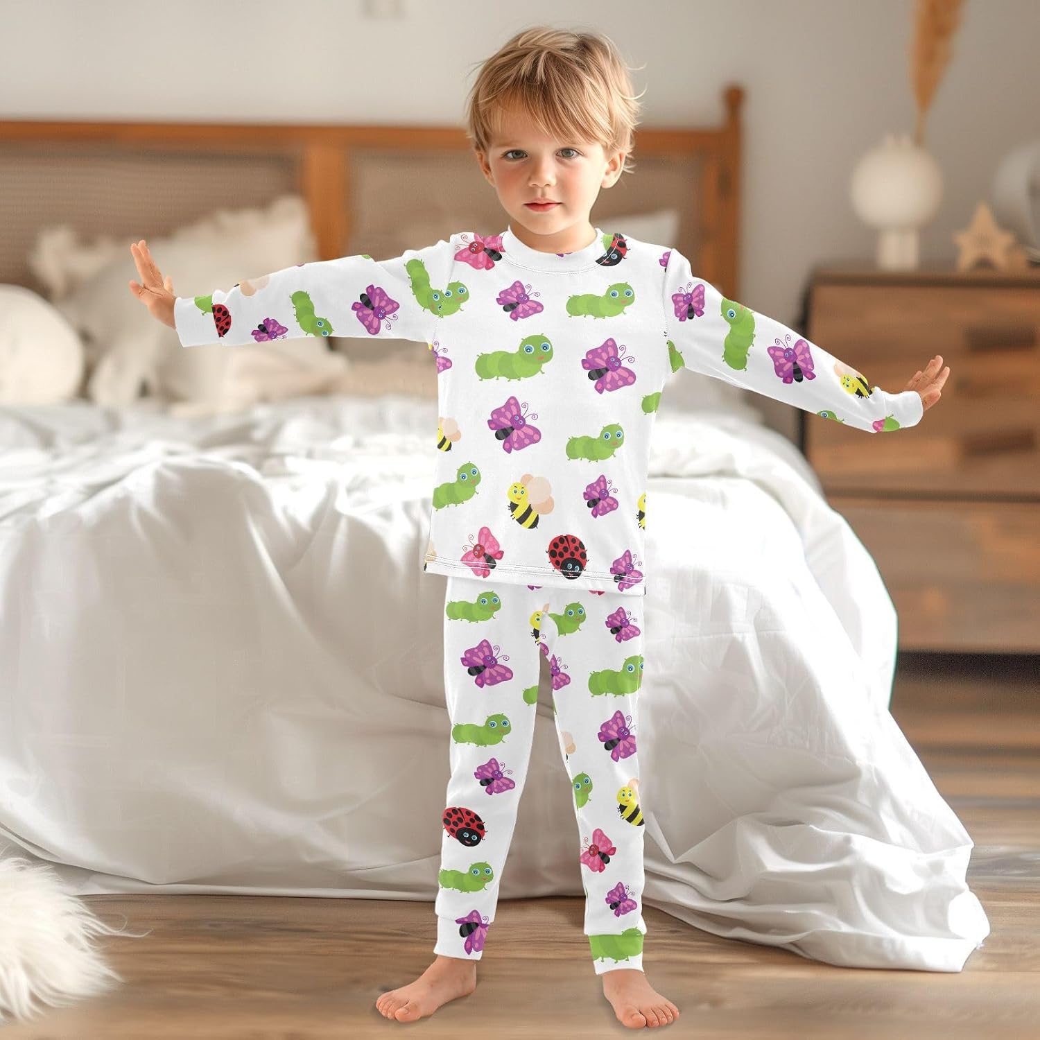 WIFIU 2-Piece Long Sleeve Pajama Set for Girls