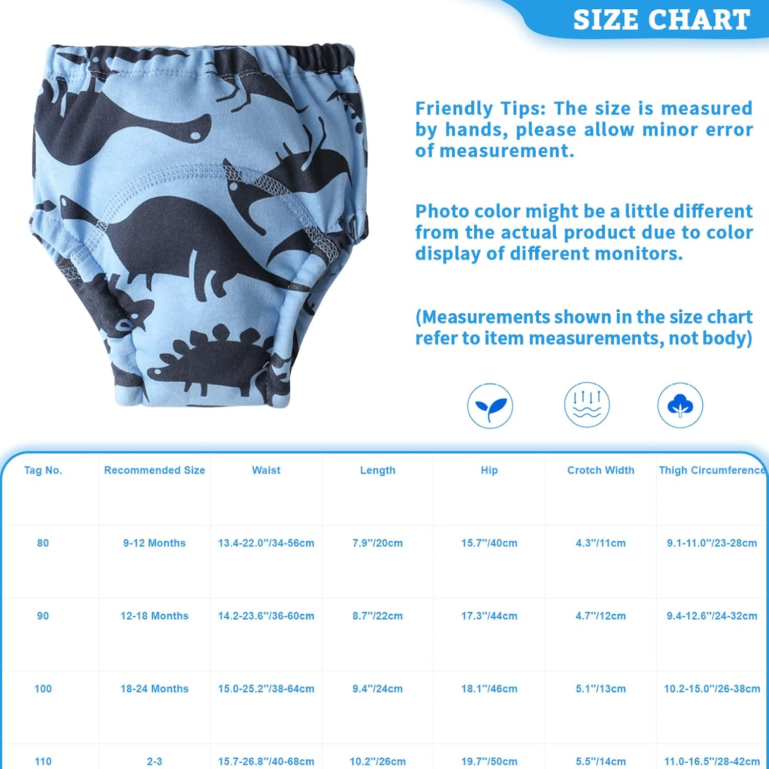 Brightly Colored Cartoon Cotton Underwear for Babies