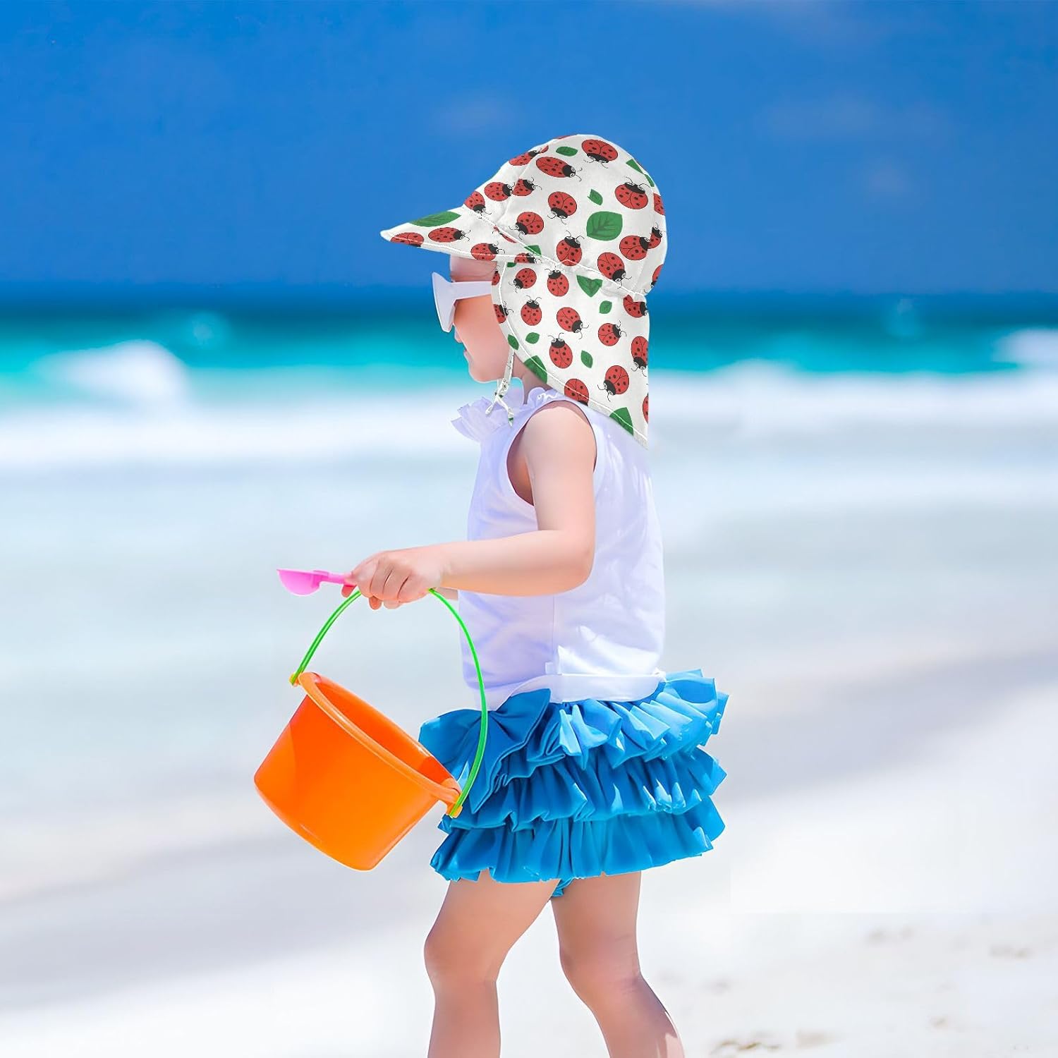 Lemon Yellow UPF 50 Toddler Sunhat - Adjustable Beach Cover for Kids
