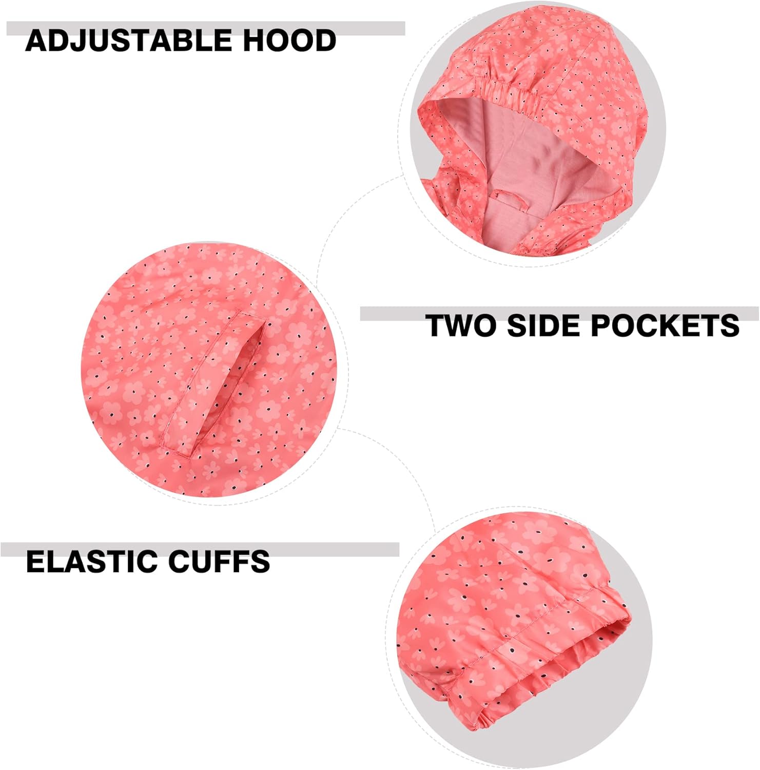 Adorable Kids Rain Jackets Snug Waterproof for Boys Girls